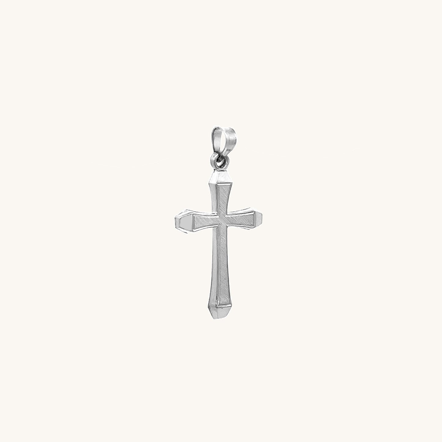 14K White Gold Cross XS