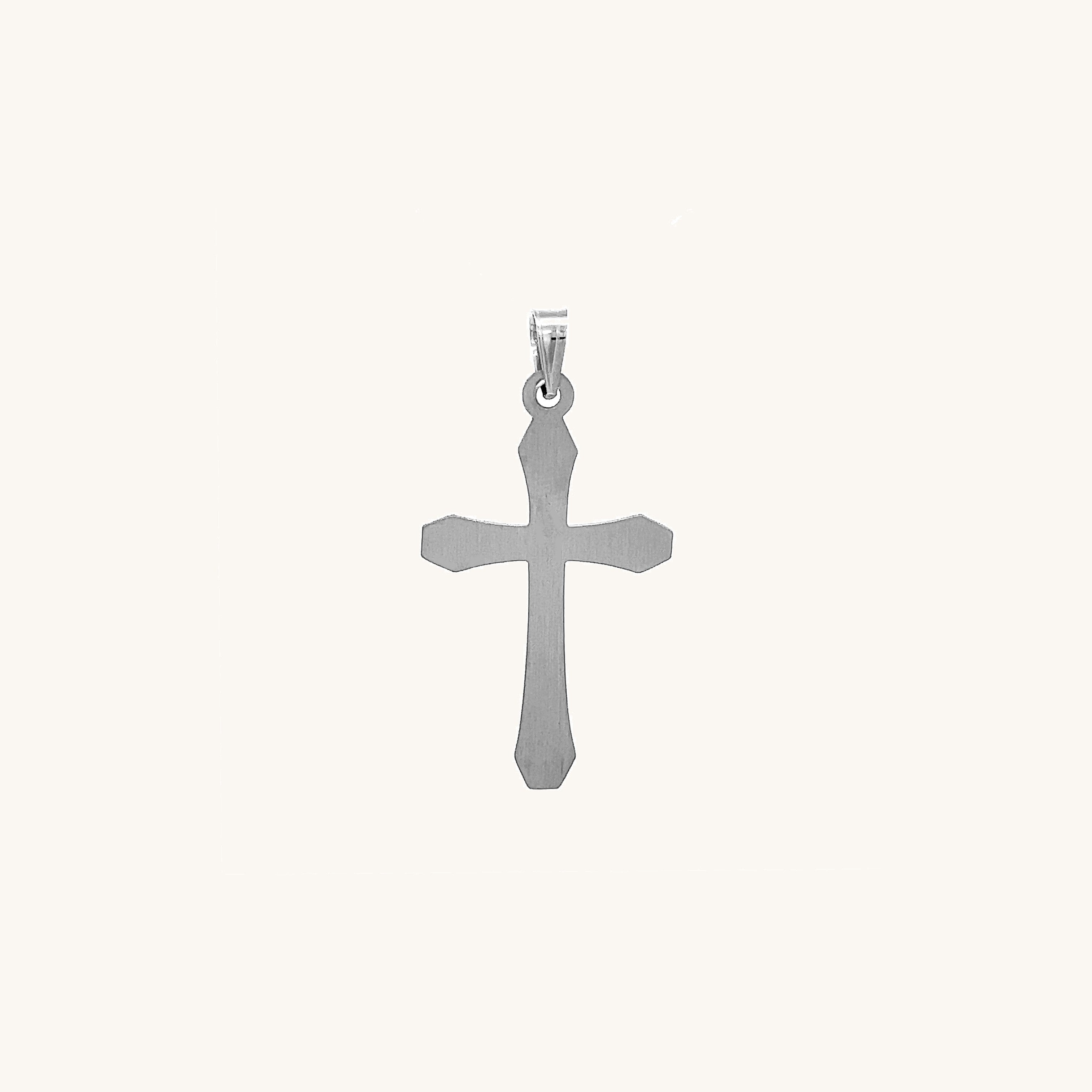 14K White Gold Cross XS