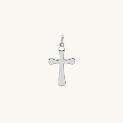 14K White Gold Rounded Cross XS