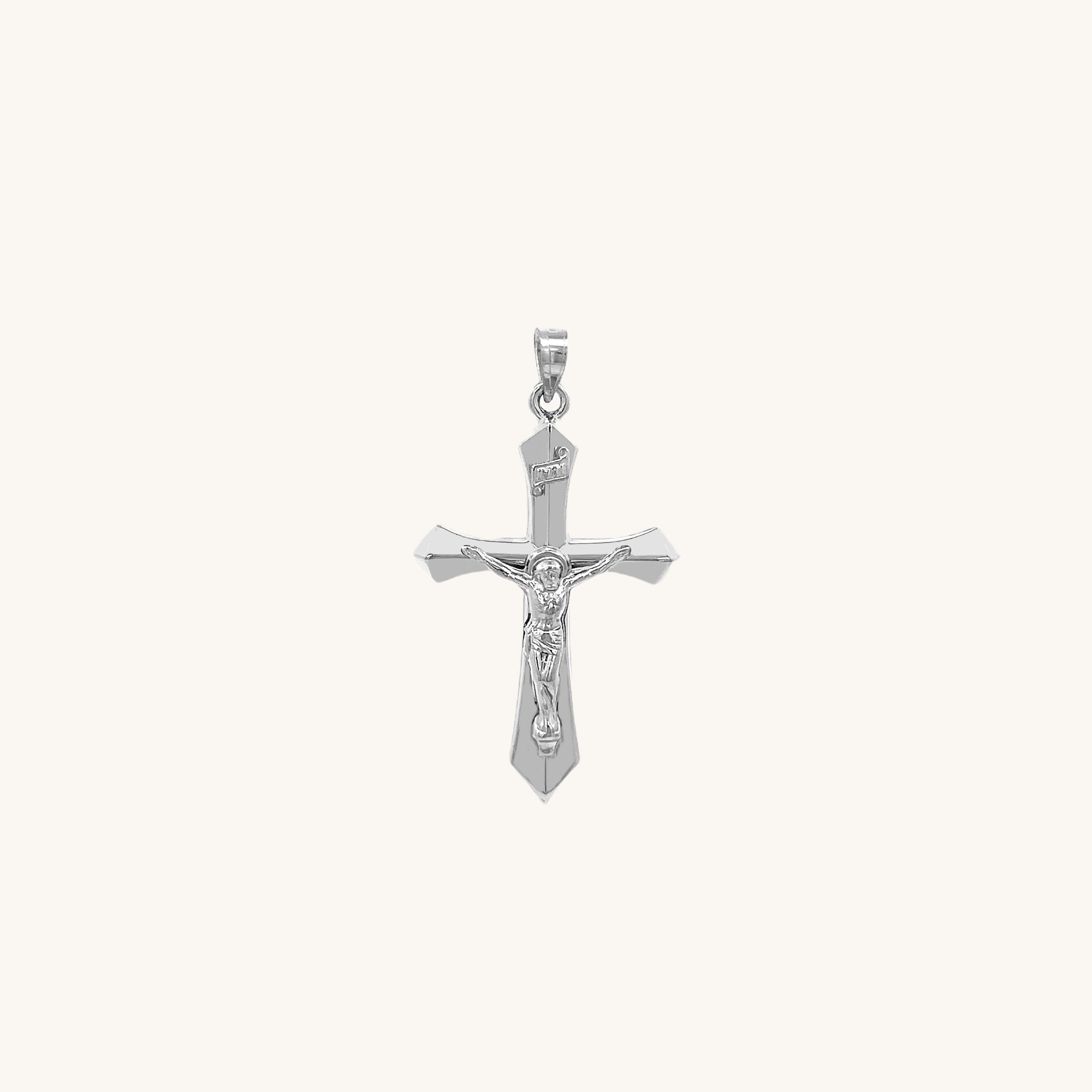 14K Real Yellow Gold Jesus Christ Crucifix Cross Pendant – INRI – Alex And Elsa PT837