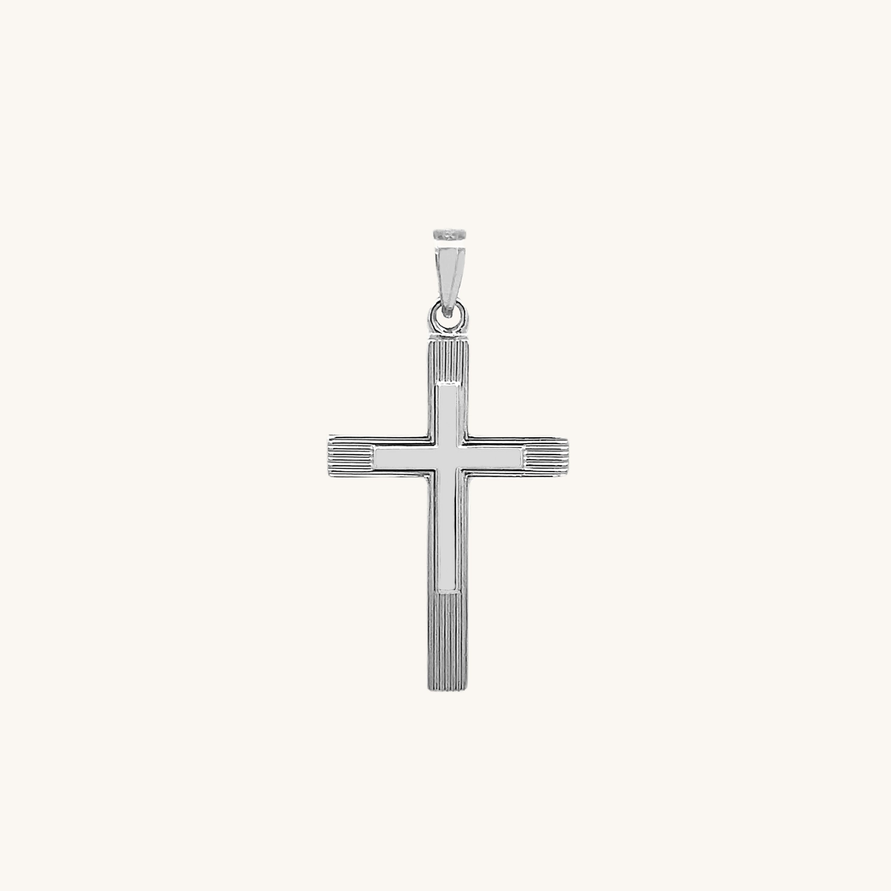 14K White Gold Cross S