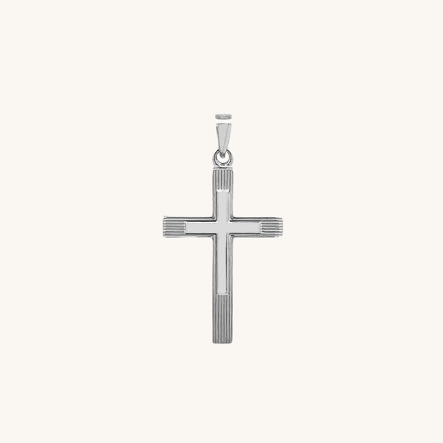 14K White Gold Cross S