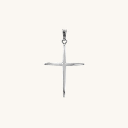 14K White Gold Skinny Cross S