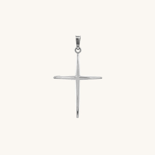 14K White Gold Skinny Cross S