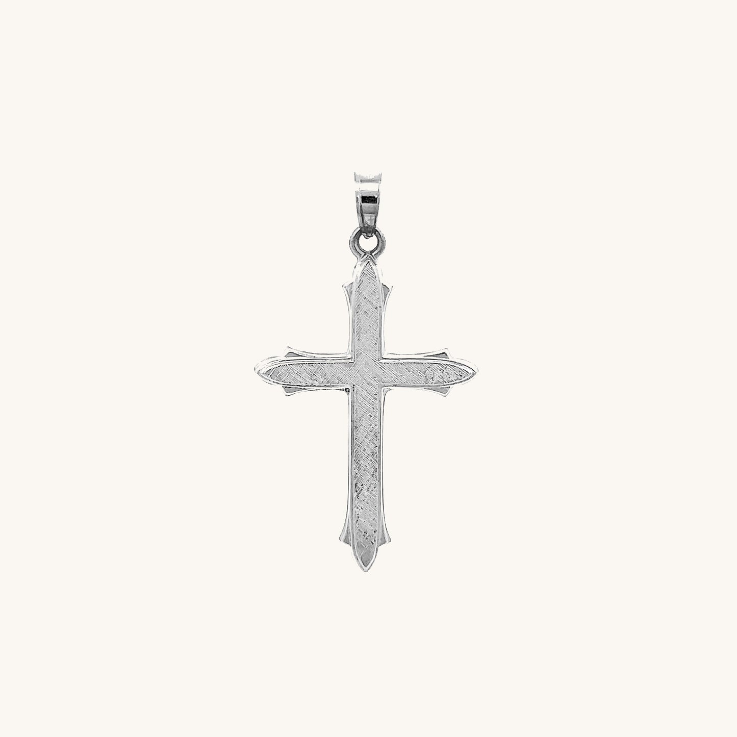 14K White Gold Cross S