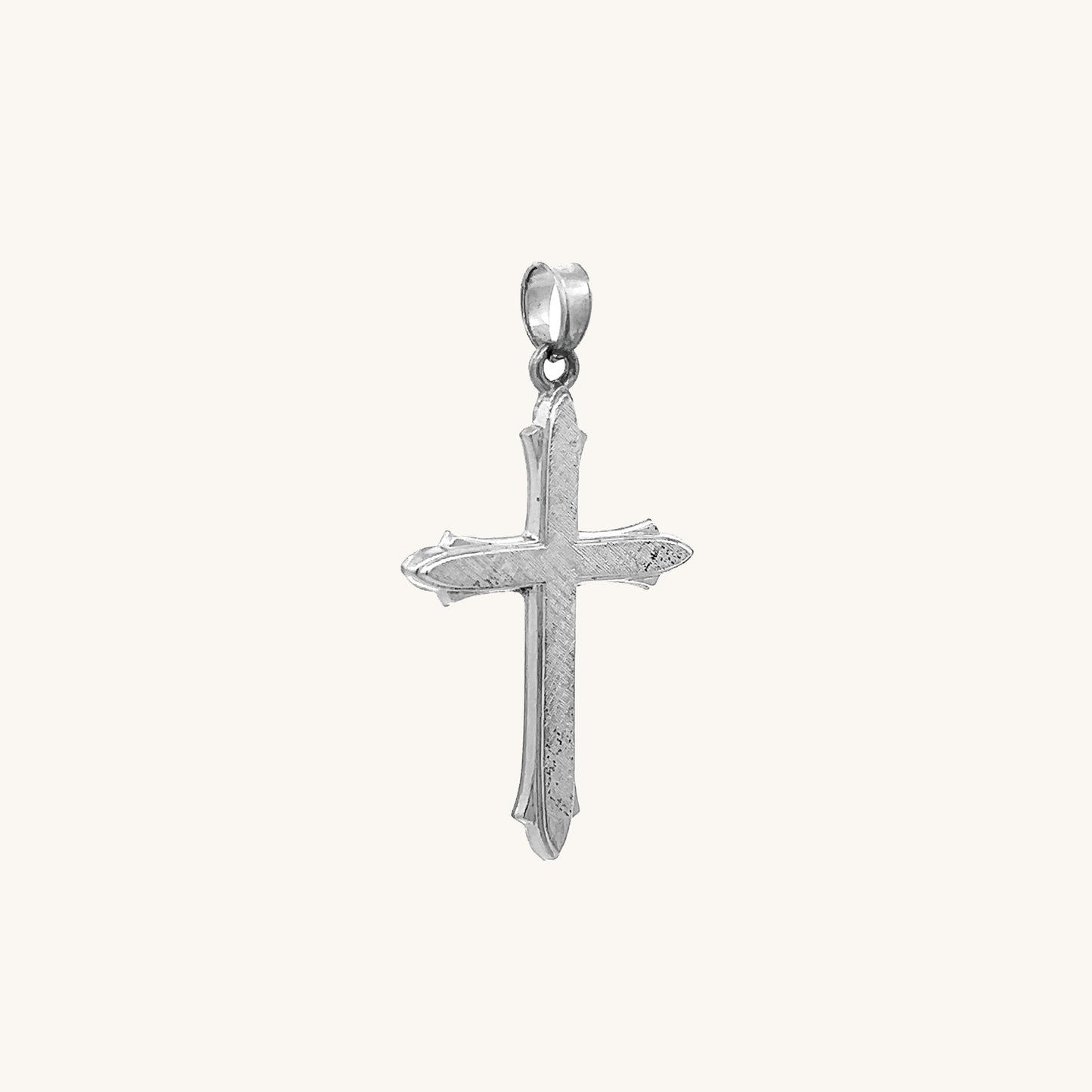 14K White Gold Cross S