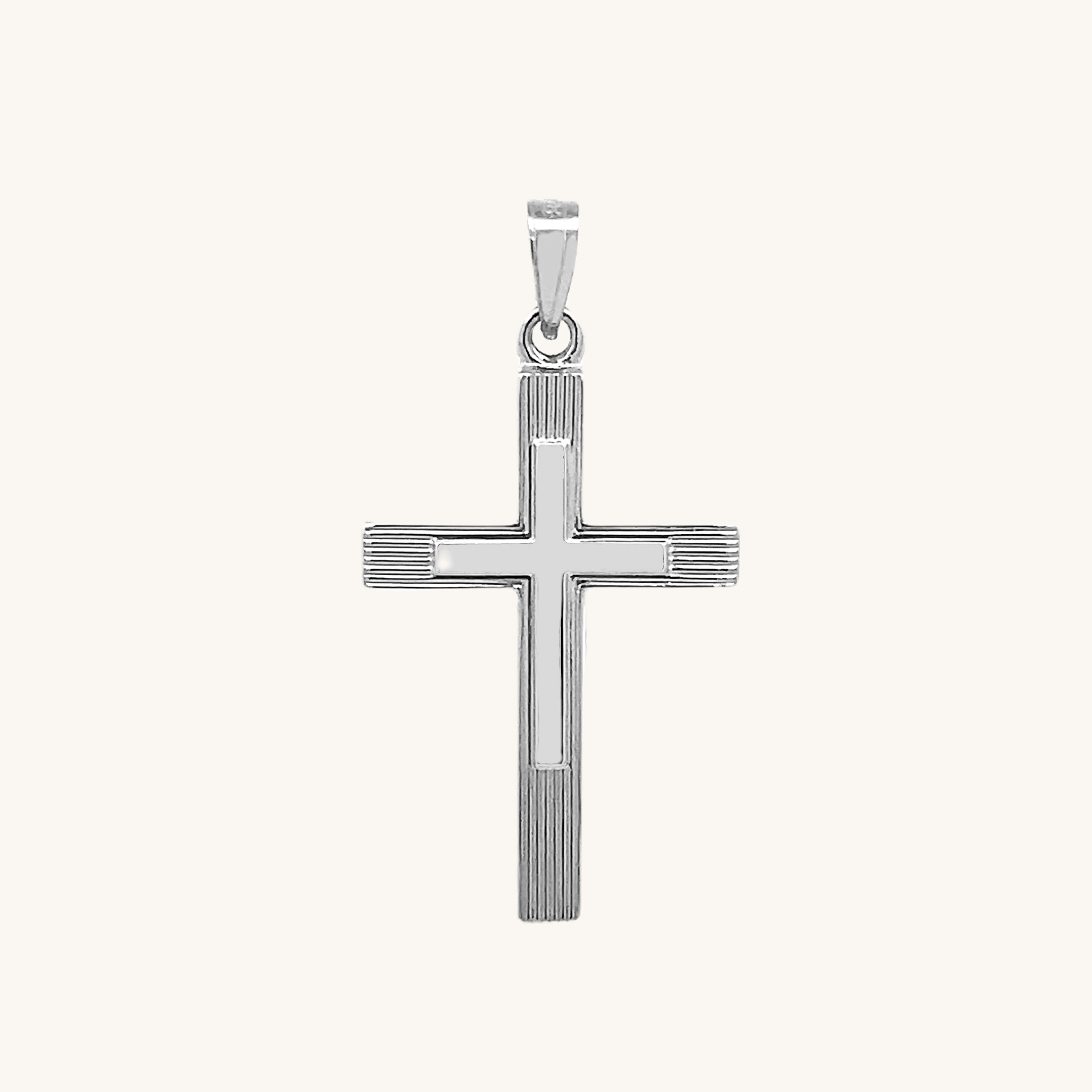 14K White Gold Cross M