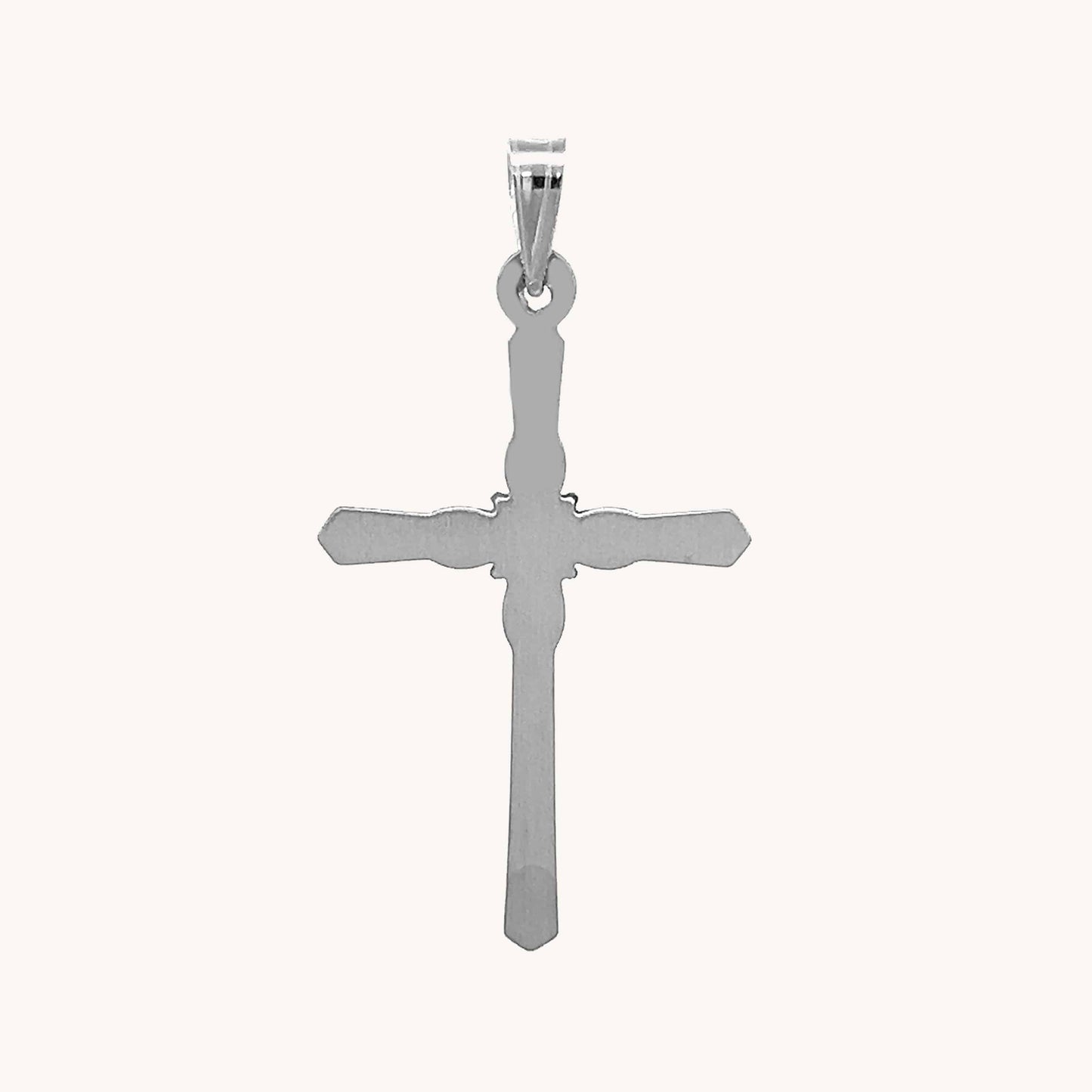 14K White Gold 5 Diamond Cross Back M