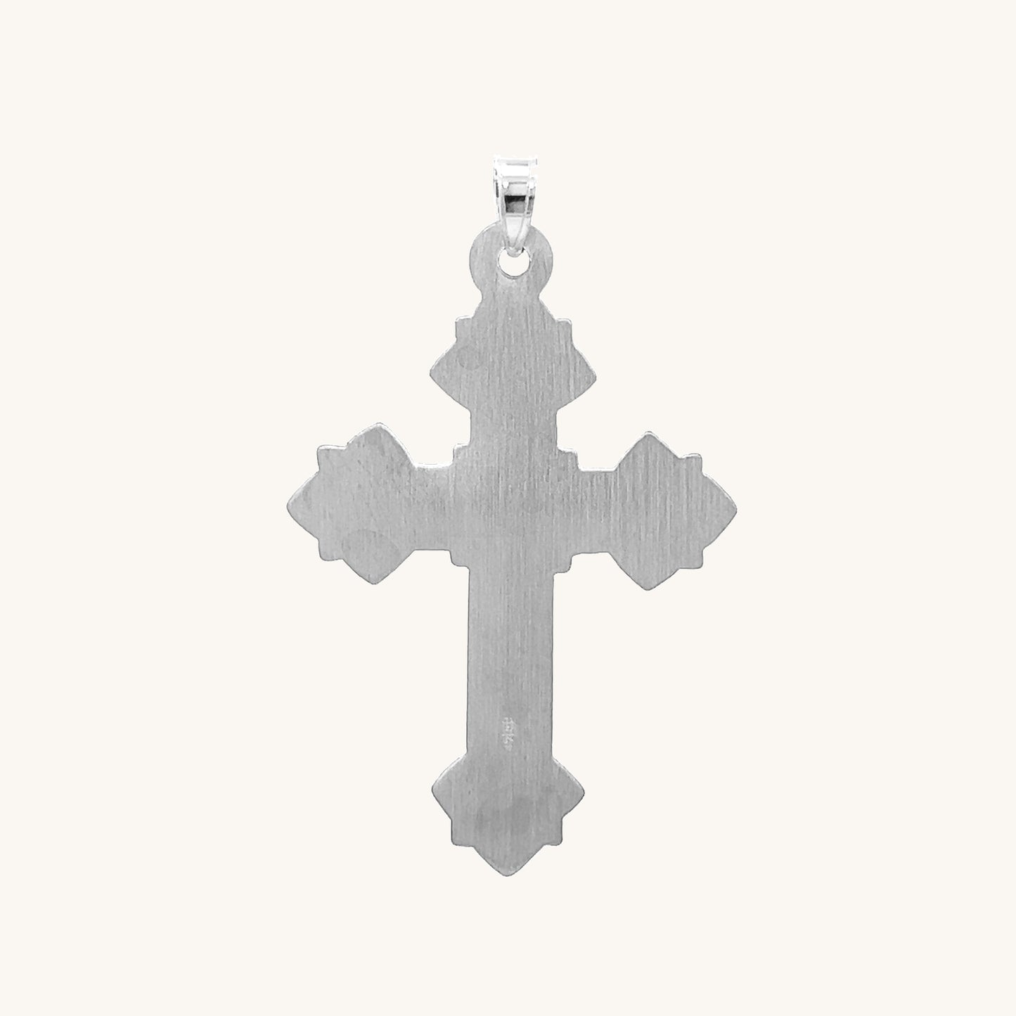 14K White Gold Design INRI Crucifix M