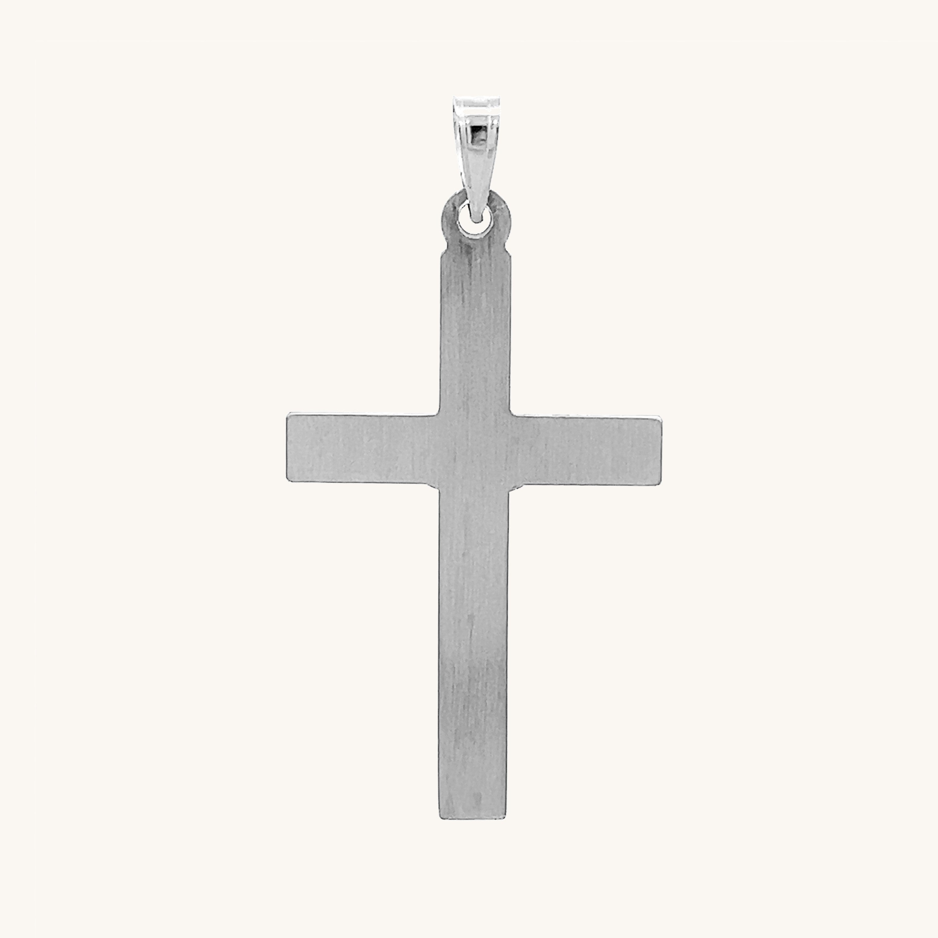 14K White Gold Crucifix M S XS