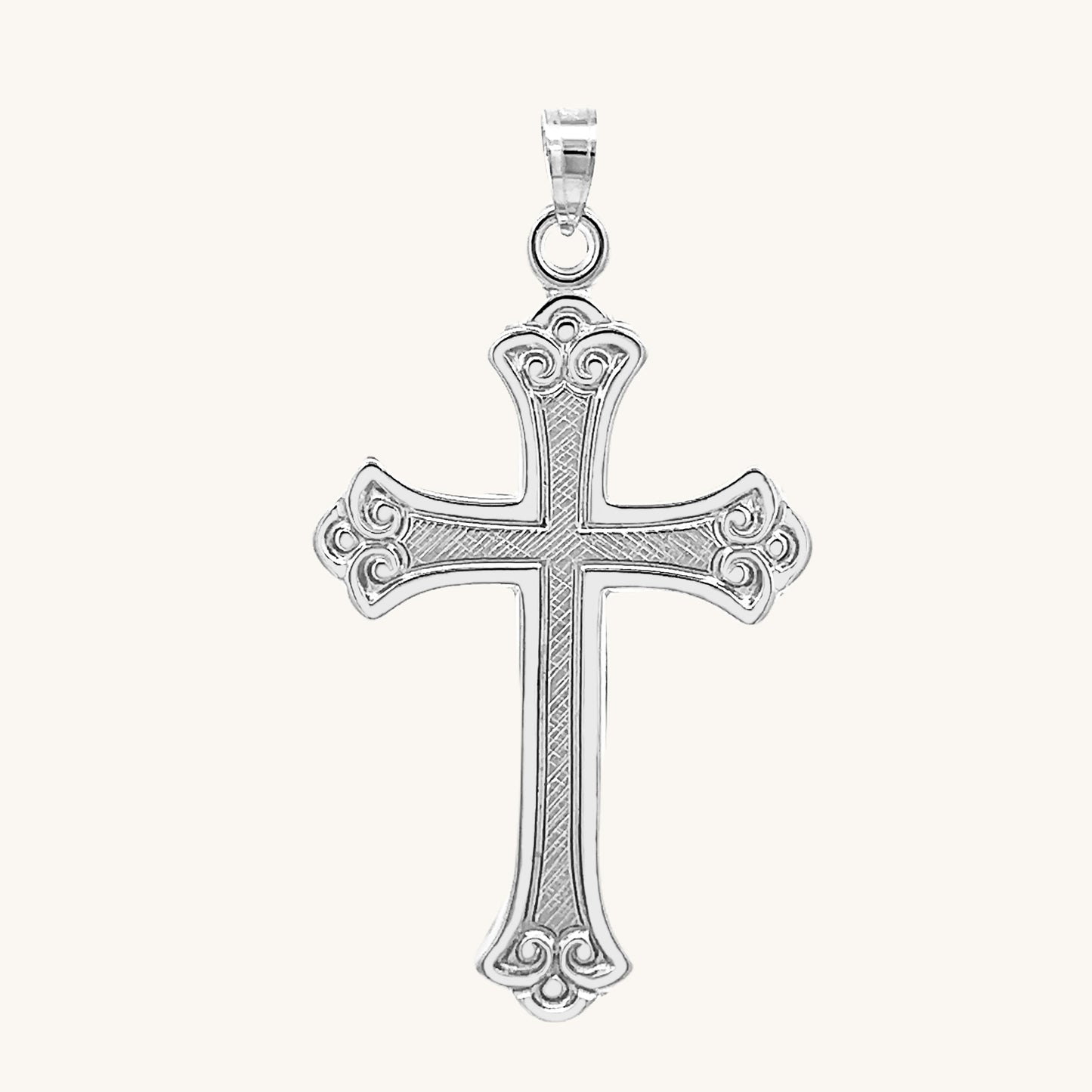 14K White Gold Cross XL