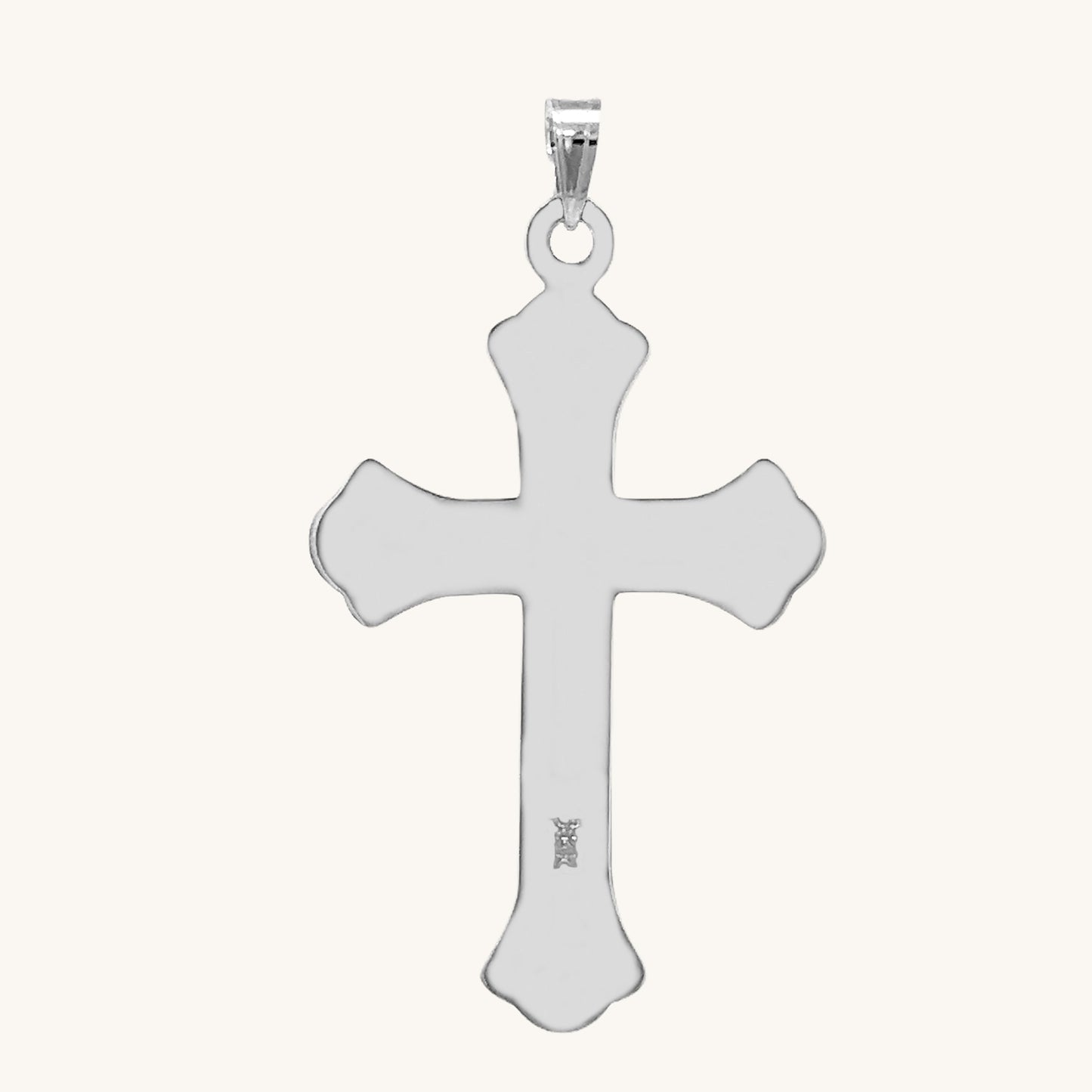 14K White Gold Cross XL M S