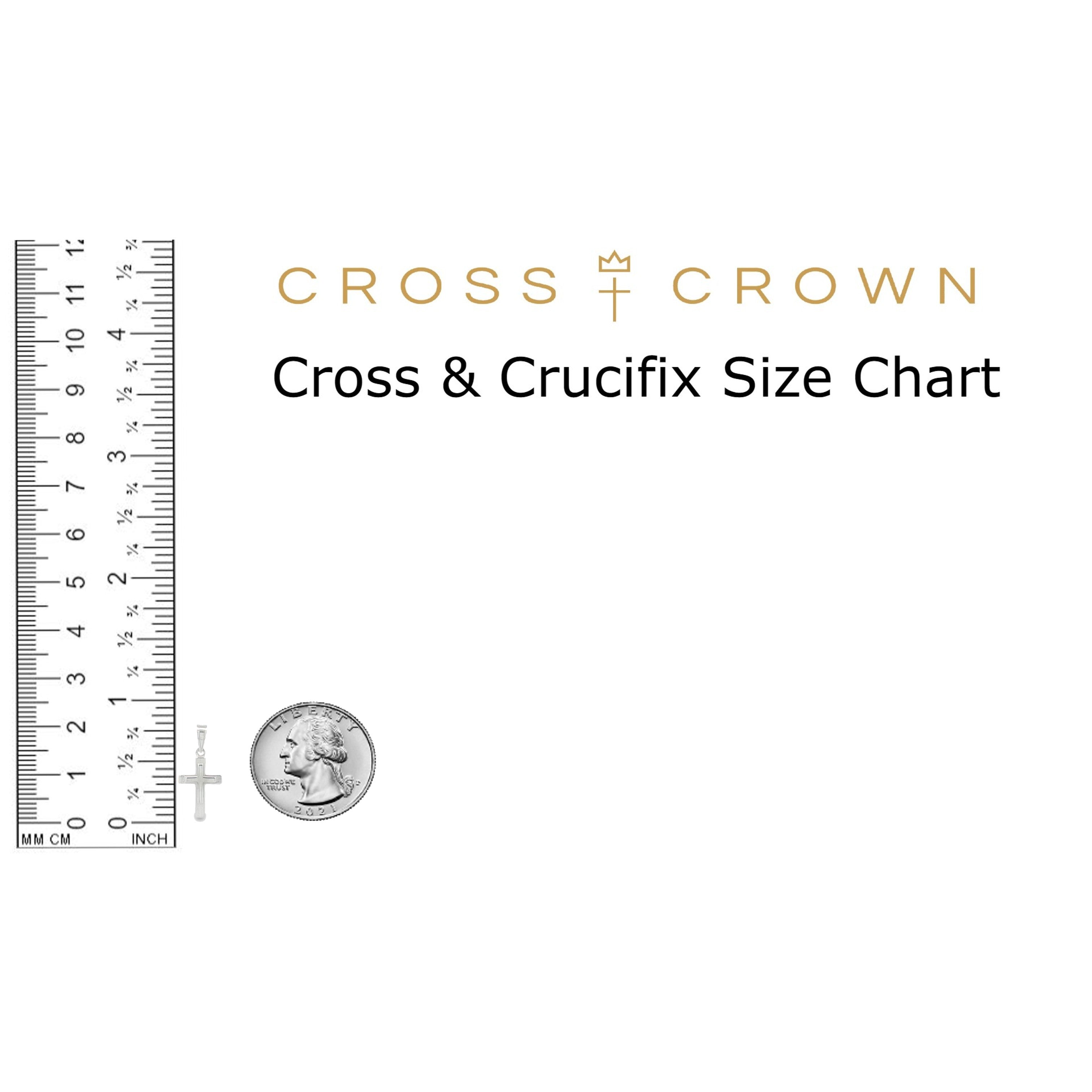 size_chart 14K White Gold XXS Tiny Cross