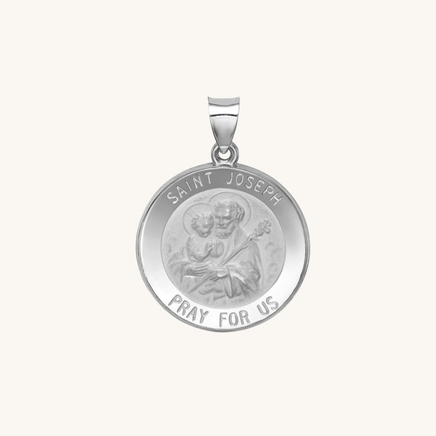 14K White Gold Saint Joseph Medal S