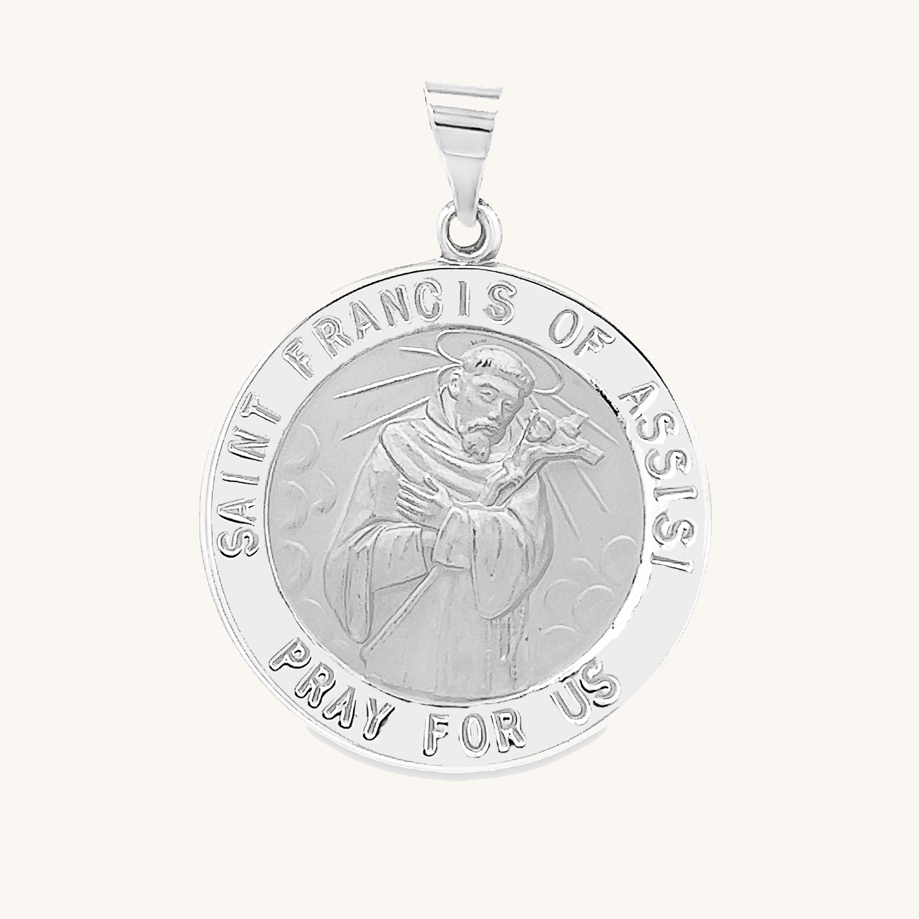 14K White Gold Saint Francis of Assisi L