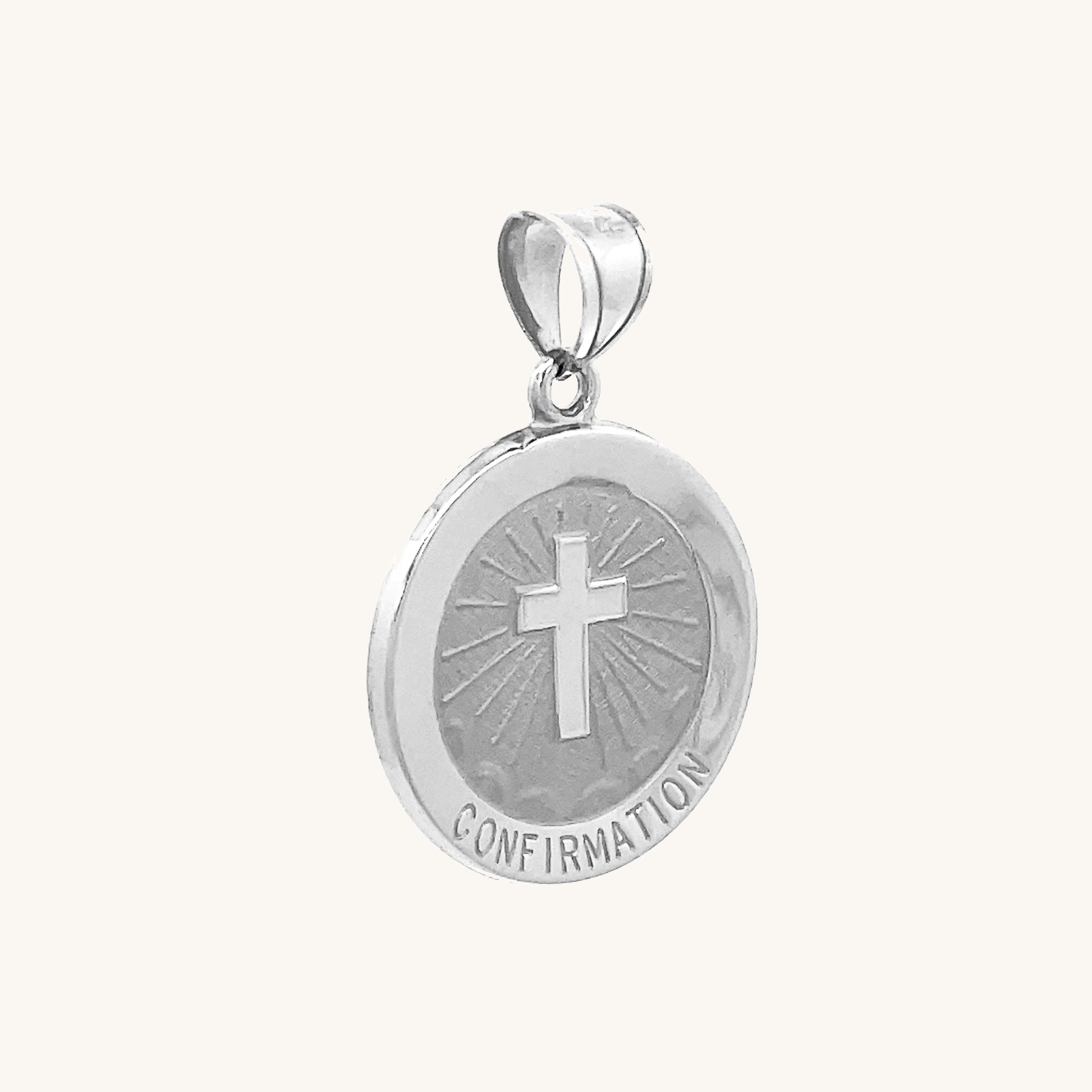 14K White Gold Confirmation Medal M S XS