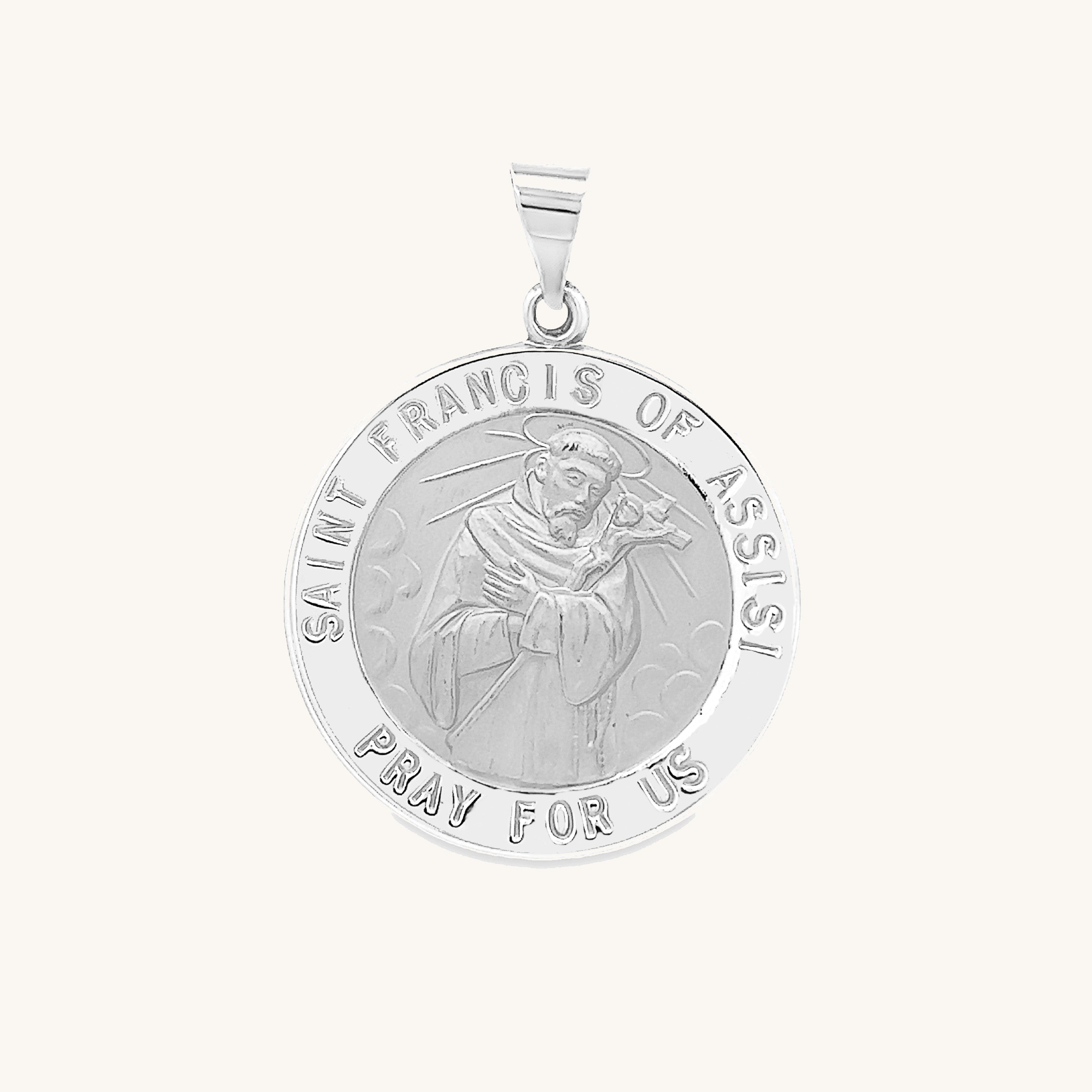 14K White Gold Saint Francis of Assisi M