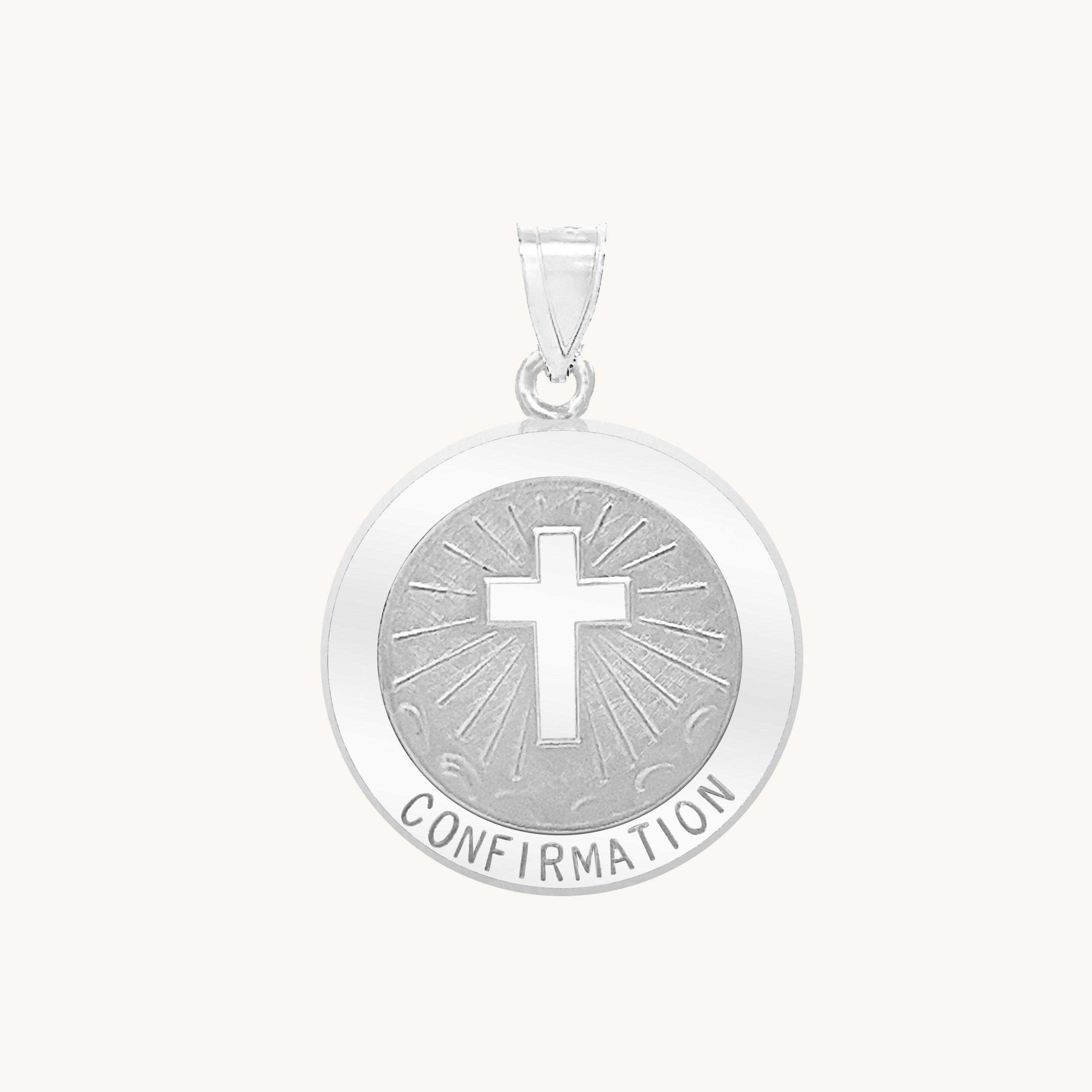 14K White Gold Confirmation Medal M