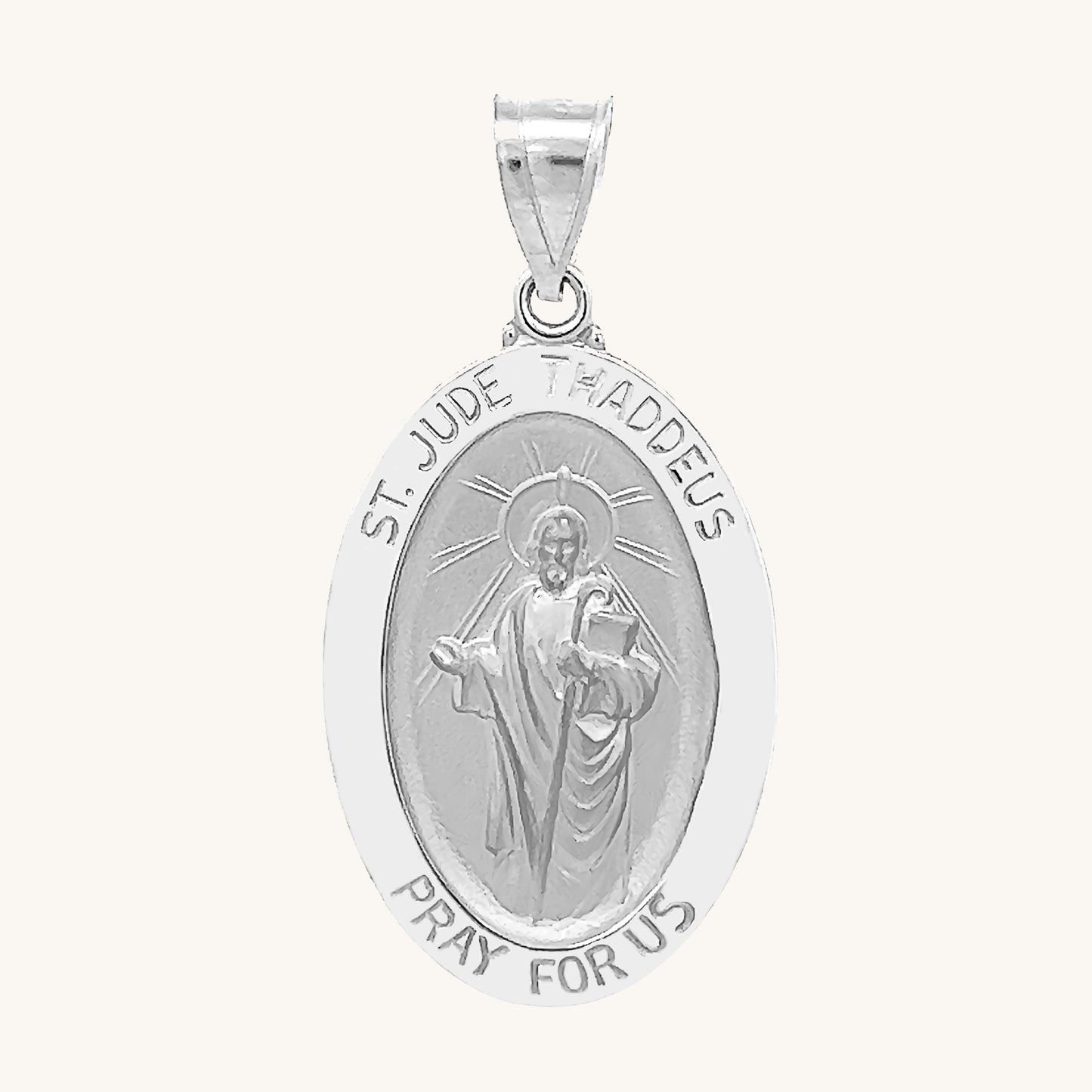 14K White Gold Saint Jude Thaddeus Medal