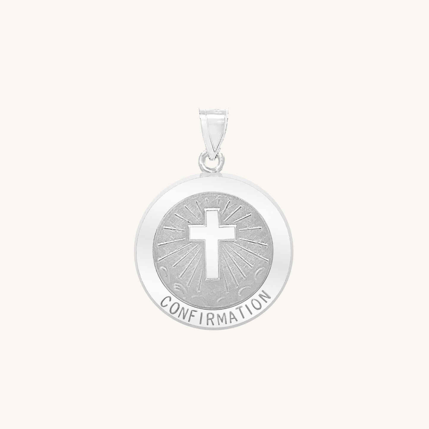 14K White Gold Confirmation Medal S