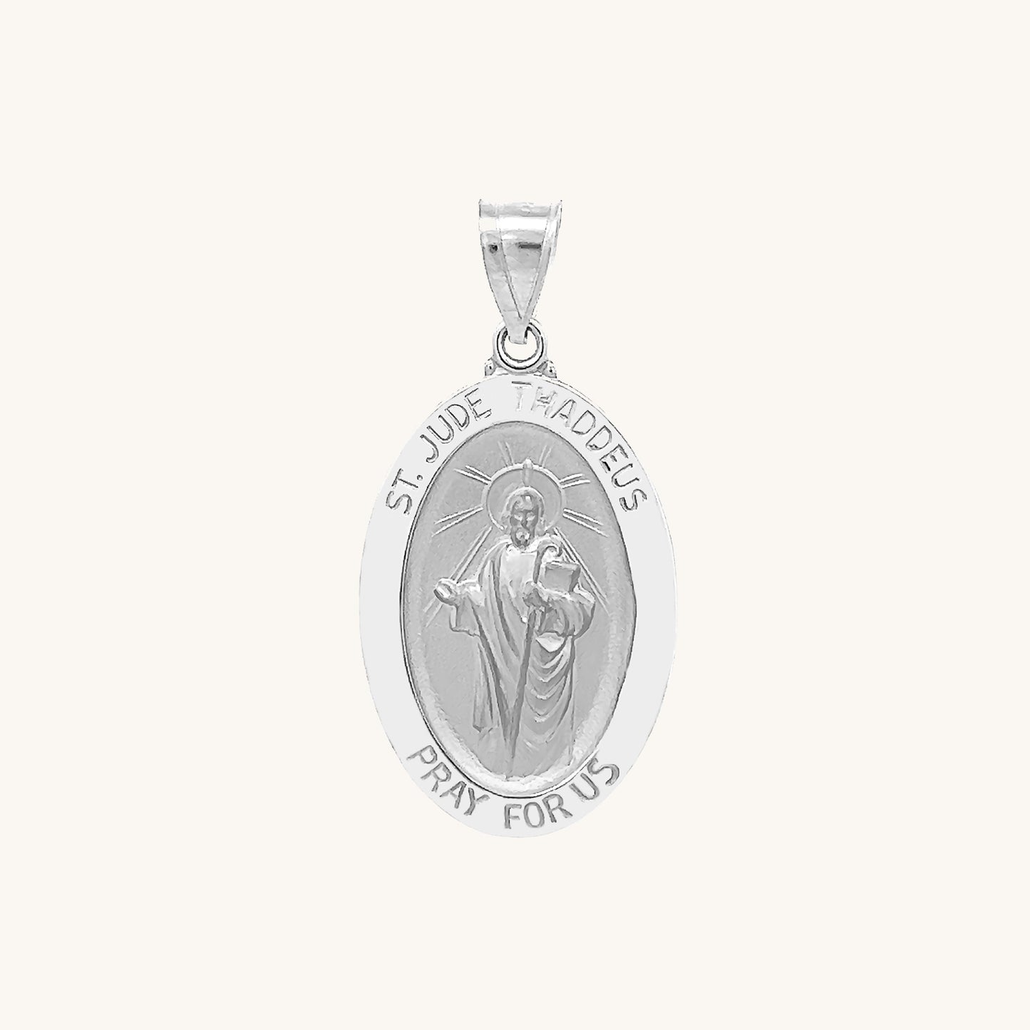 14K White Gold Saint Jude Thaddeus Medal S