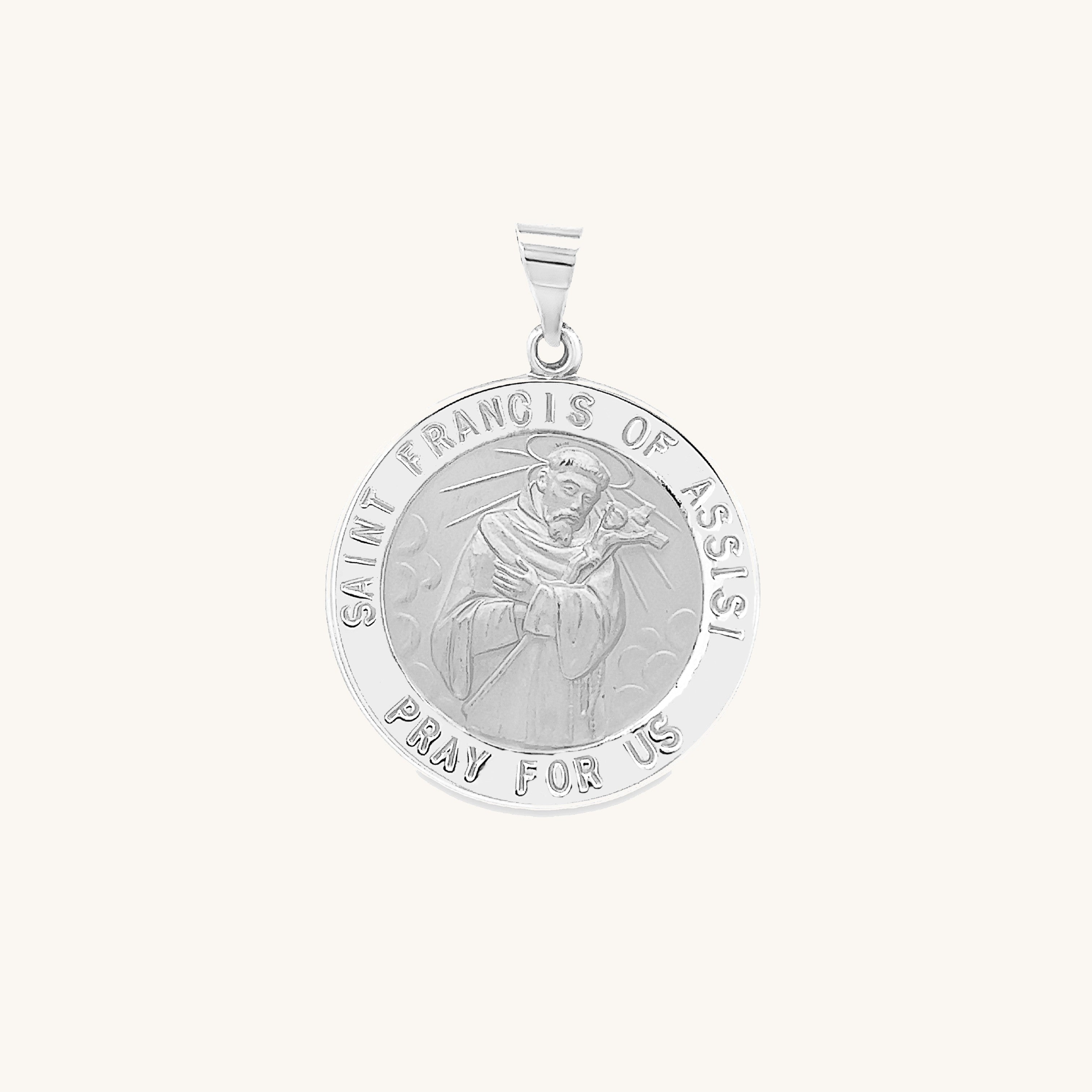 14K White Gold Saint Francis of Assisi S