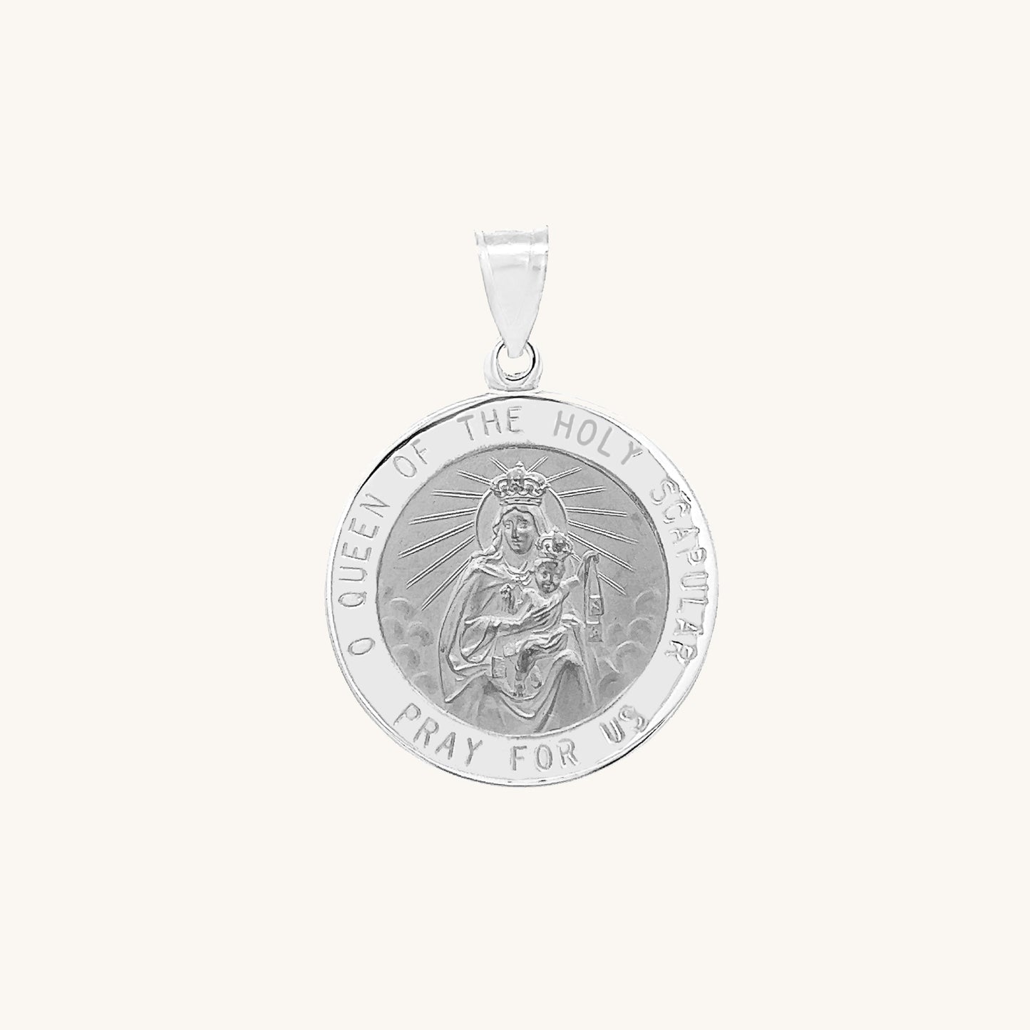 14K White Gold Holy Scapular Medal S