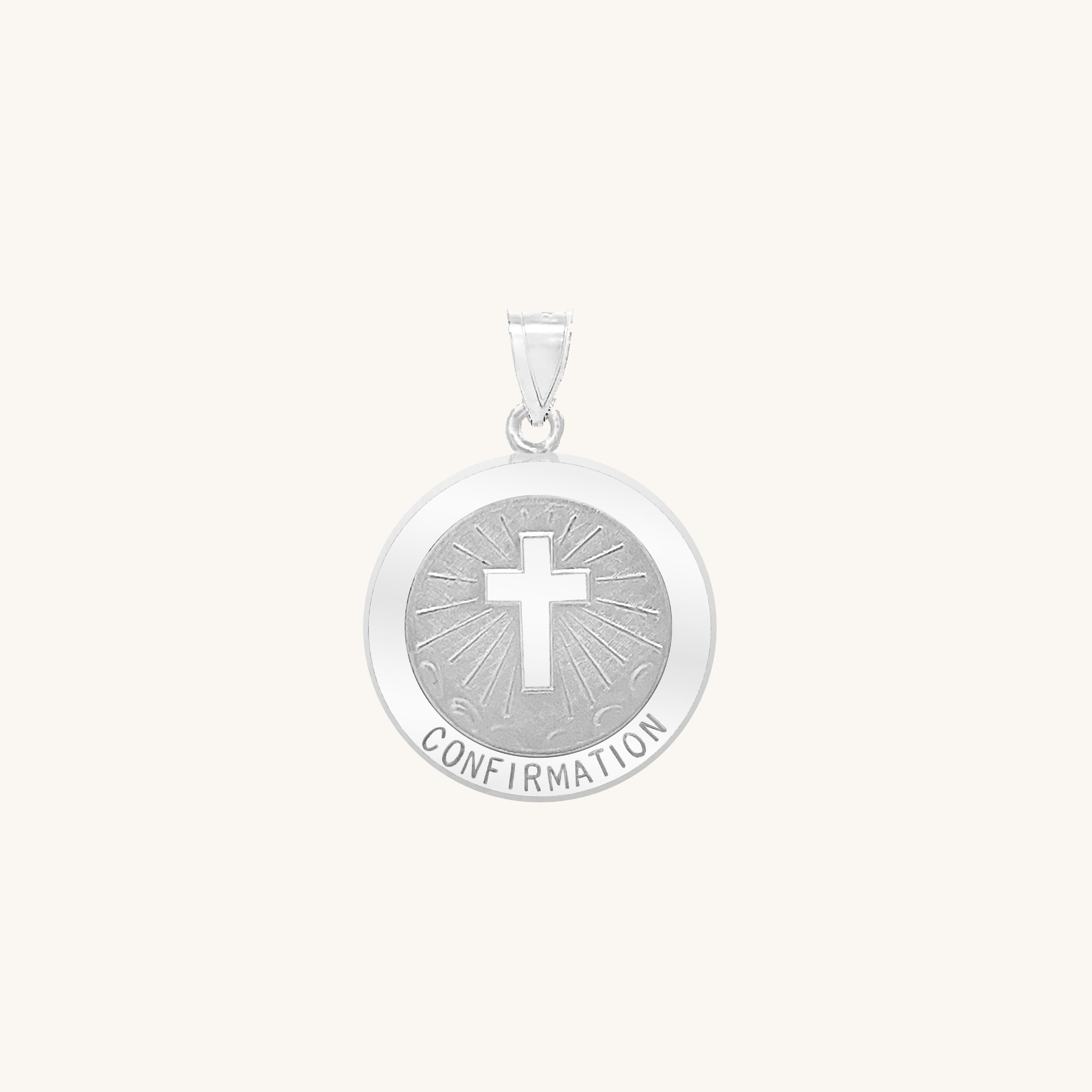 14K White Gold Confirmation Medal XS