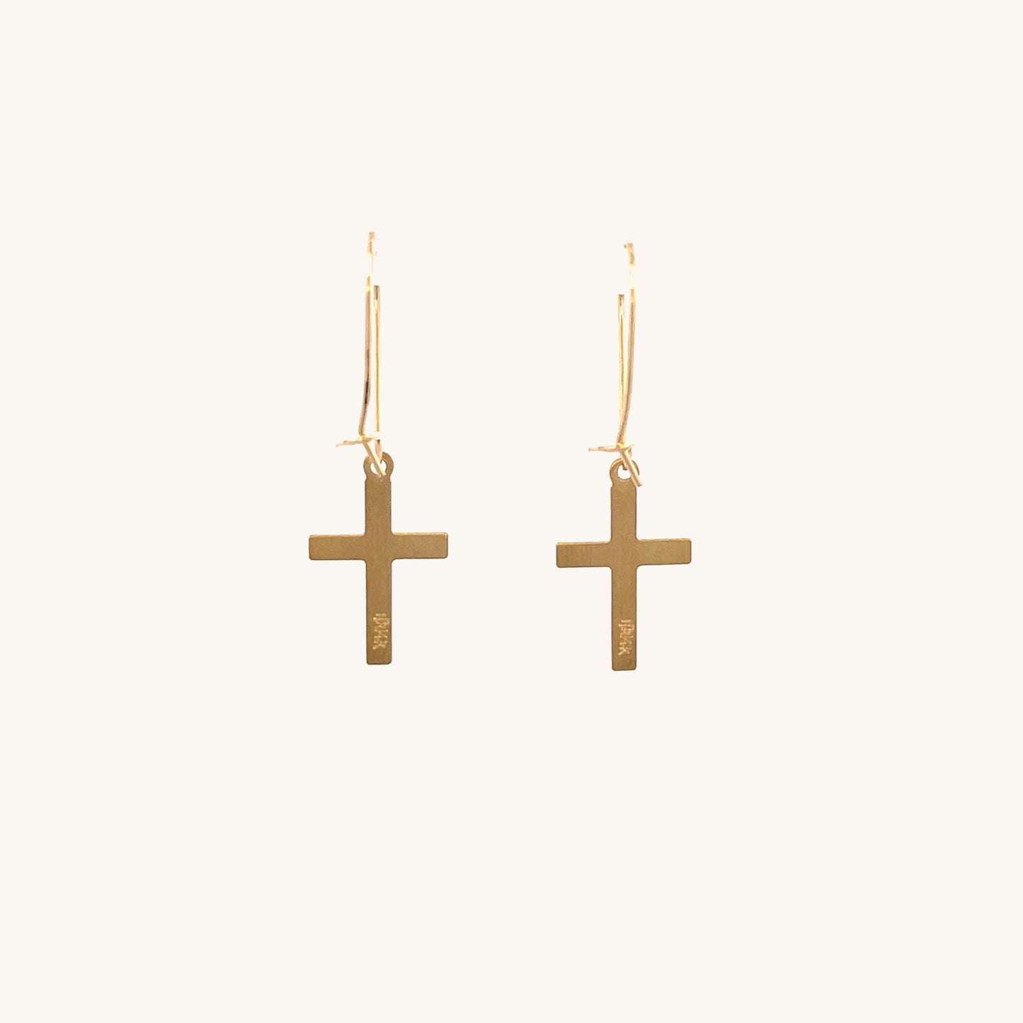 14K Yellow Gold S Cross Earrings