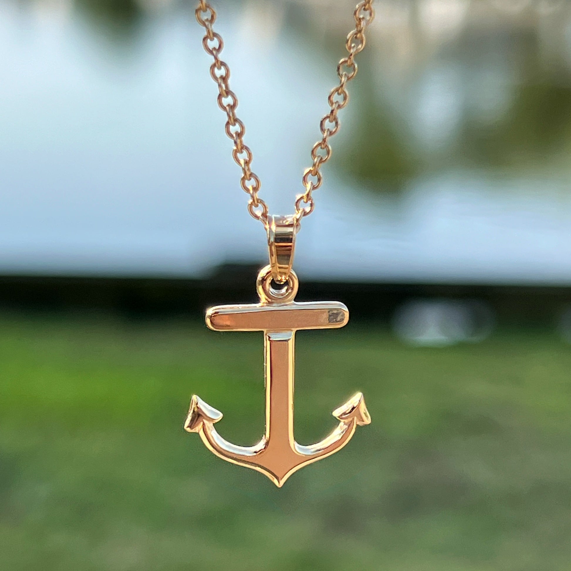 Gold Pendant Mariner's Anchor Crucifix Pendant SOLID 14K