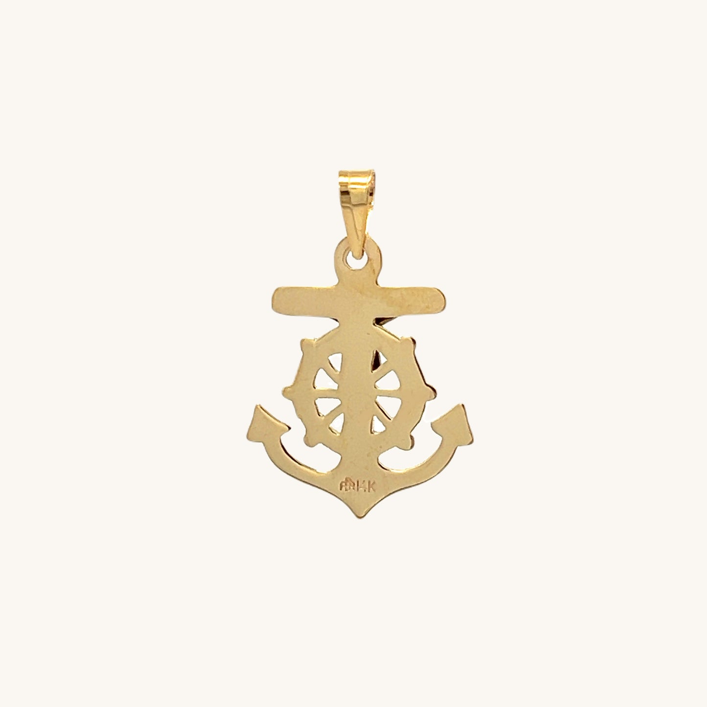 14K Two Tone Gold Mariners Crucifix Anchor M