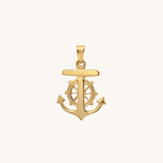 14K Two Tone Gold Mariners Crucifix Anchor M