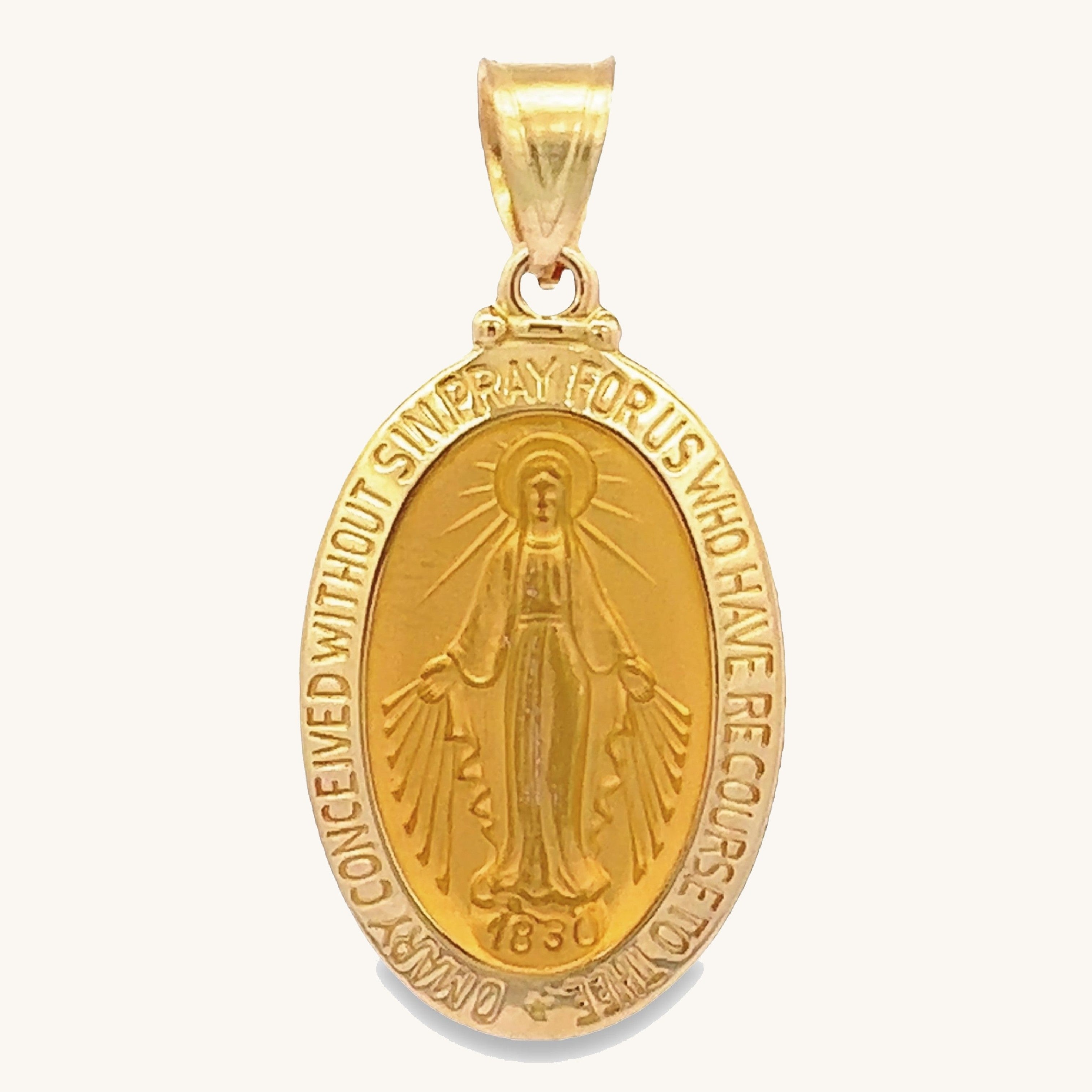 14KGOLDMIRACULOUSMEDAL|OVAL