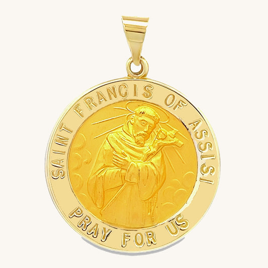 14K Yellow Gold Saint Francis of Assisi XL