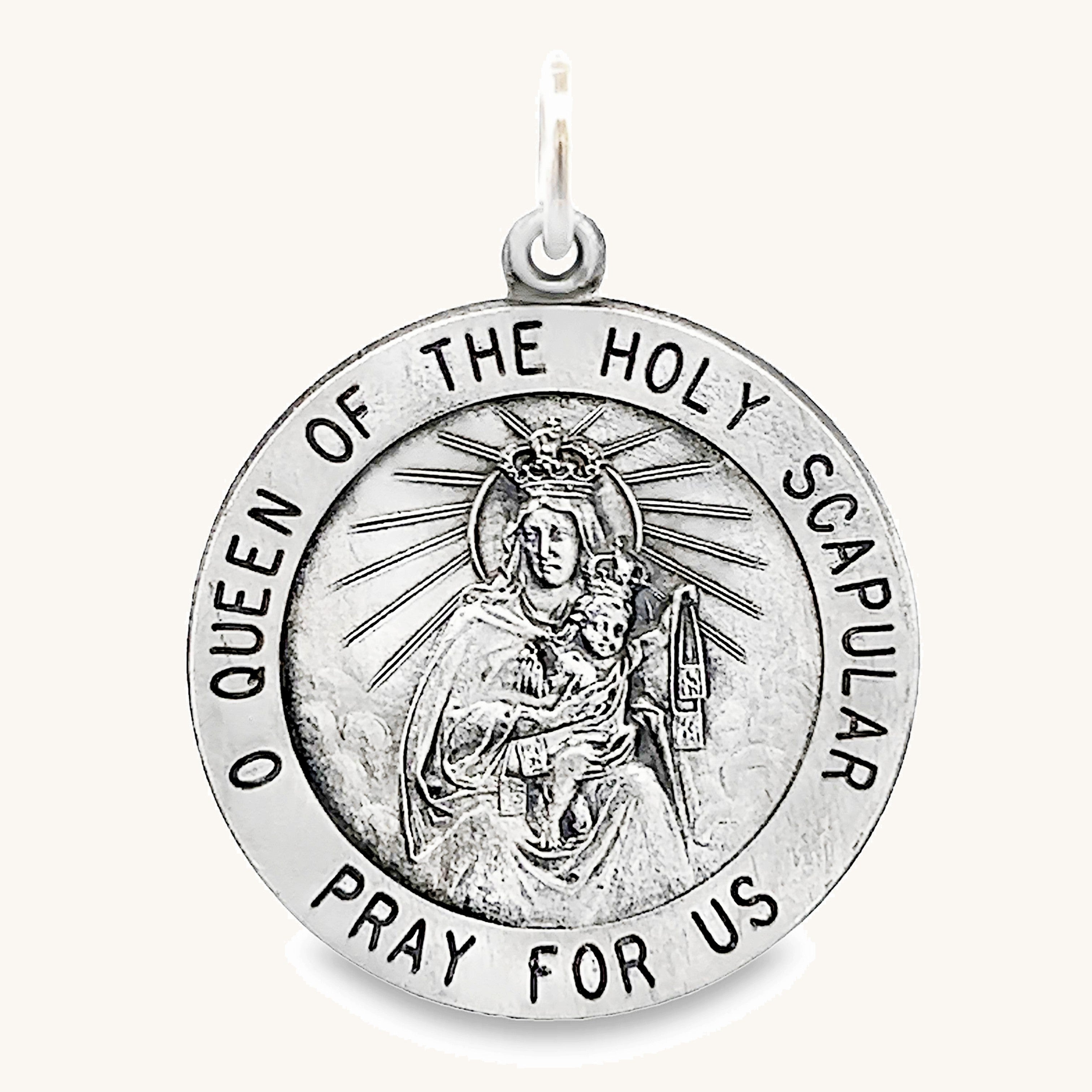 925 Antiqued Silver Holy Scapular Medal XL