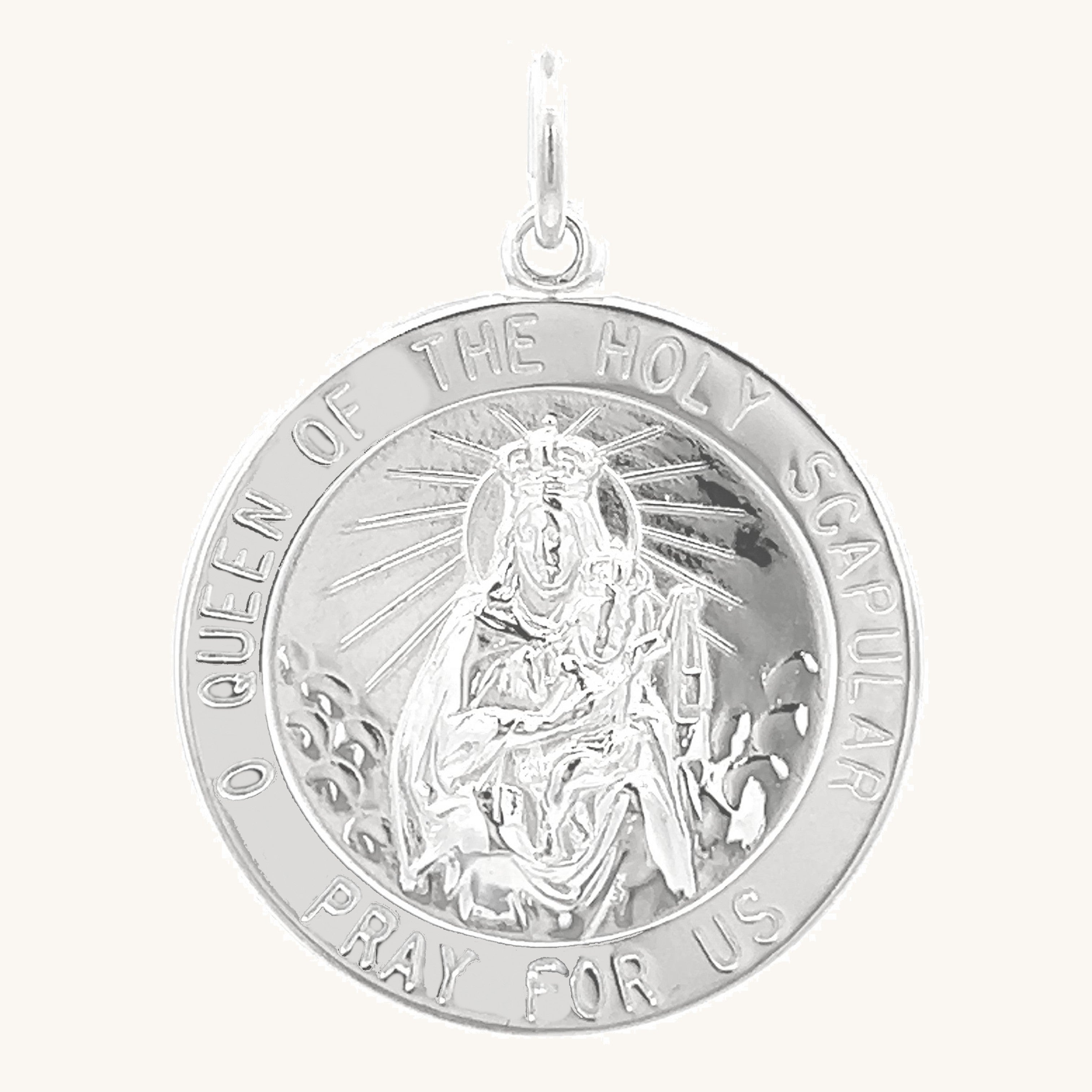 925 Bright Silver Holy Scapular Medal XL