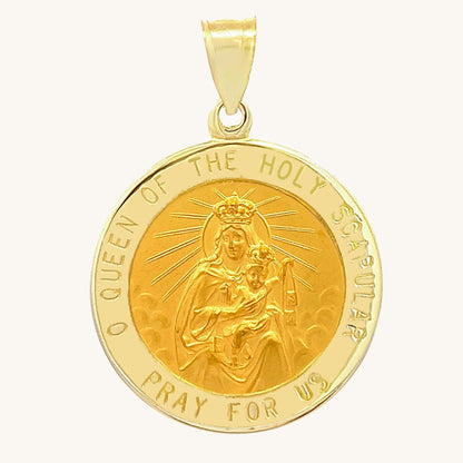 14K Yellow Gold Holy Scapular Medal XL