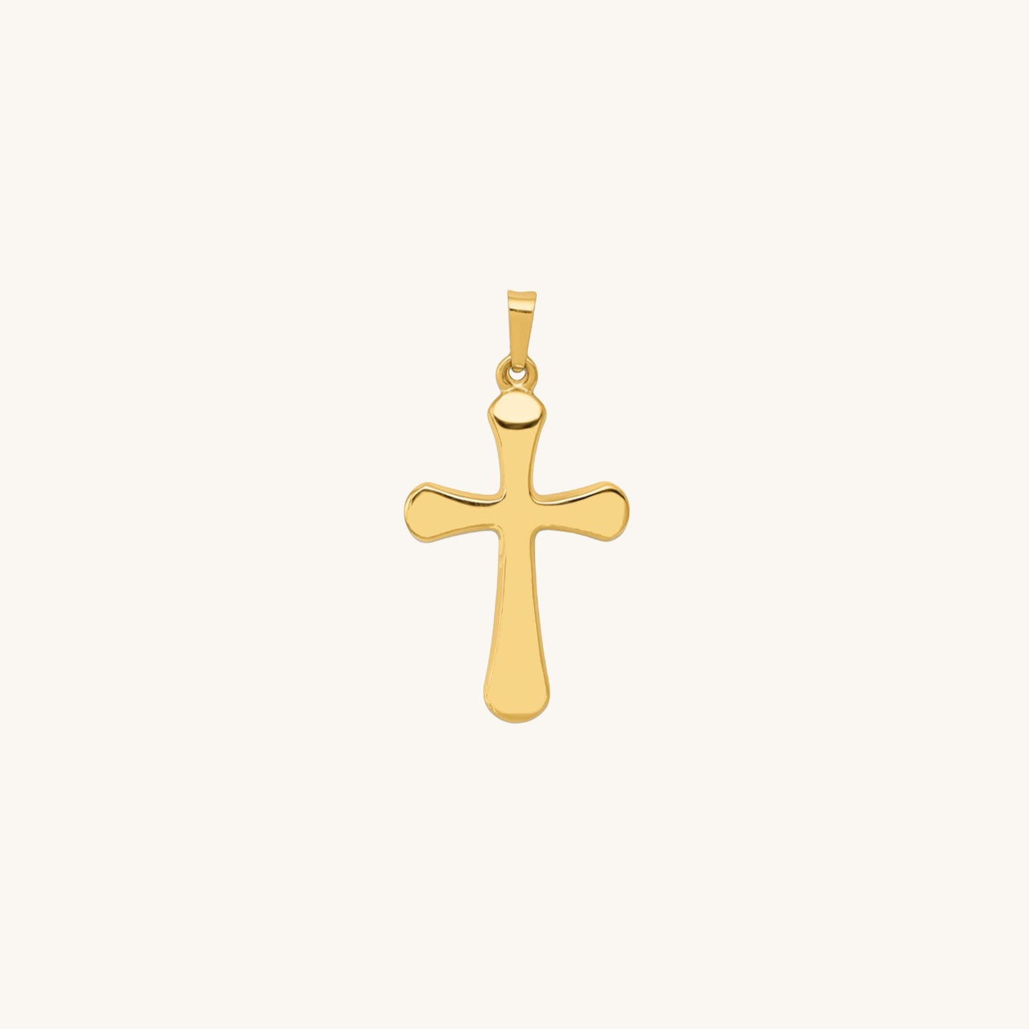 14K Yellow Gold Rounded Cross XS