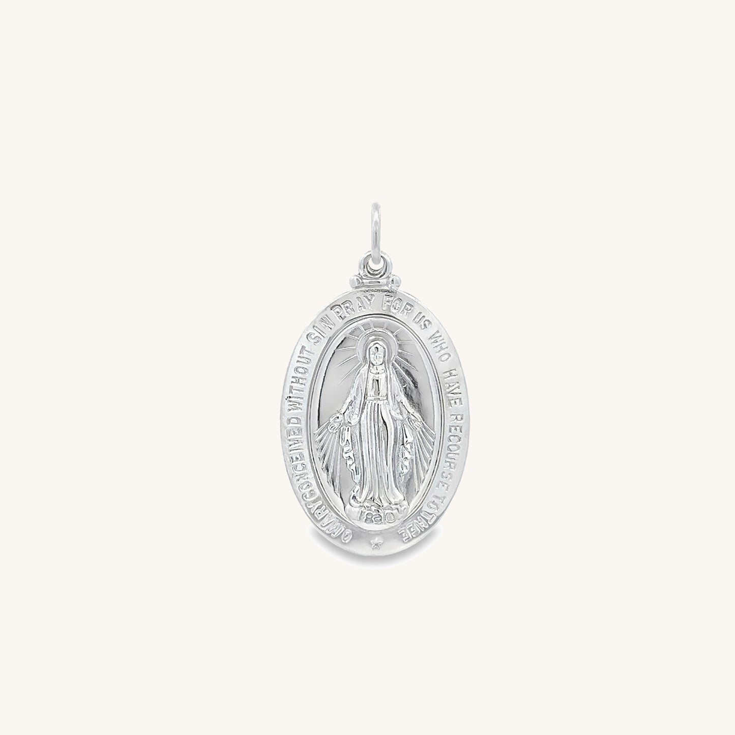 925 Bright Silver Miraculous Medal XS