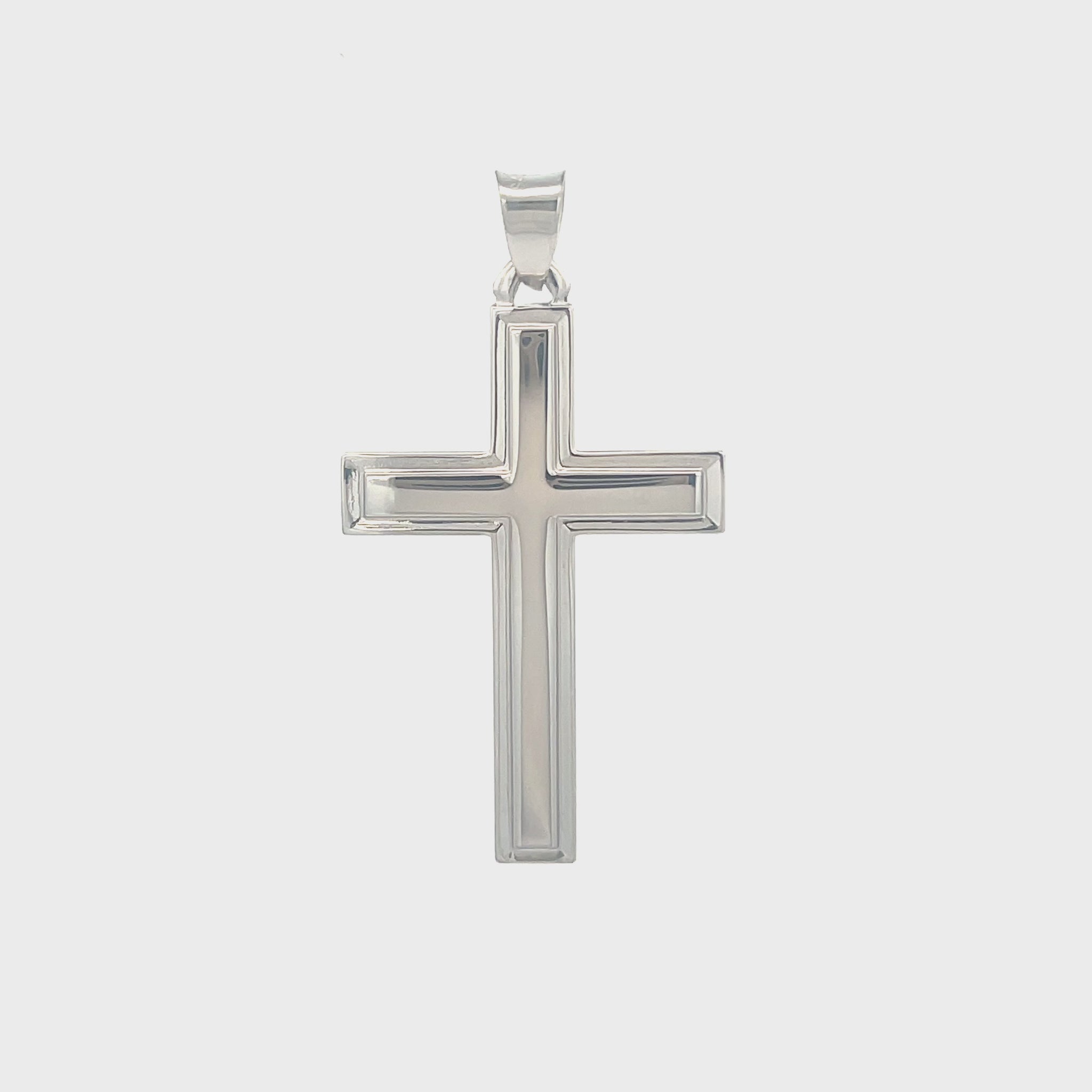 925 Bright Silver Plain Cross L M S