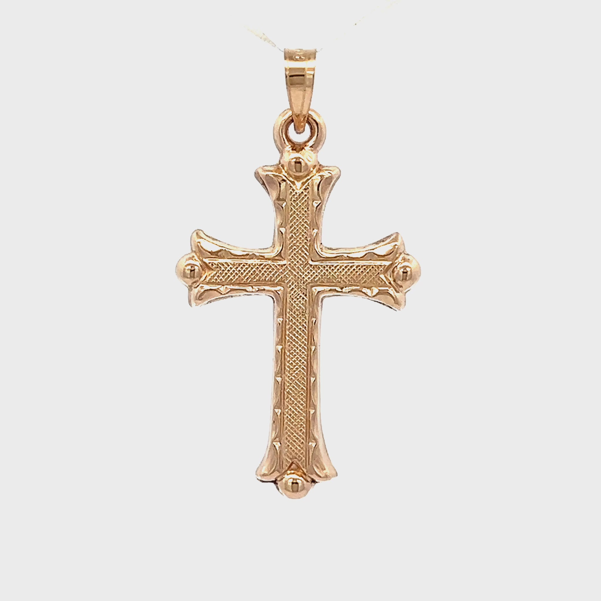 Solid 14K Double Bonded Gold Filled Florentine cross pendant only video M
