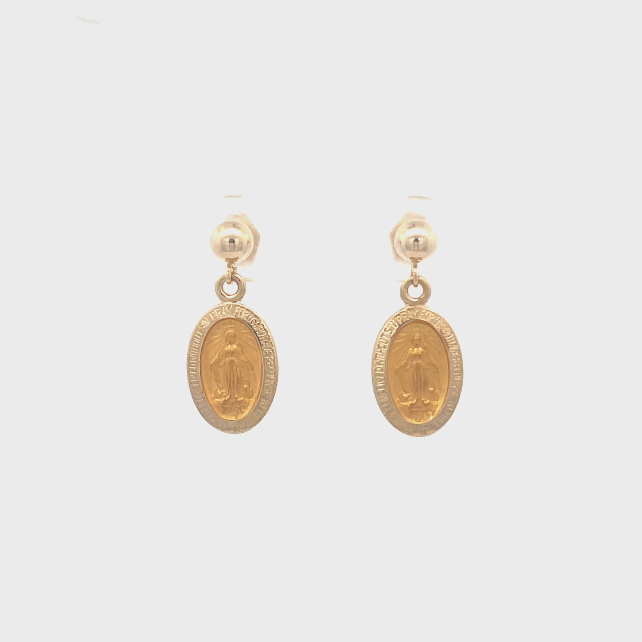 14K Yellow Gold Miraculous Earrings