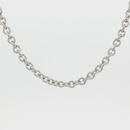 Bright Silver 925 SS Solid 925 Sterling Silver 3.3mm Cable Chain 16 inch 18 inch 20 inch video