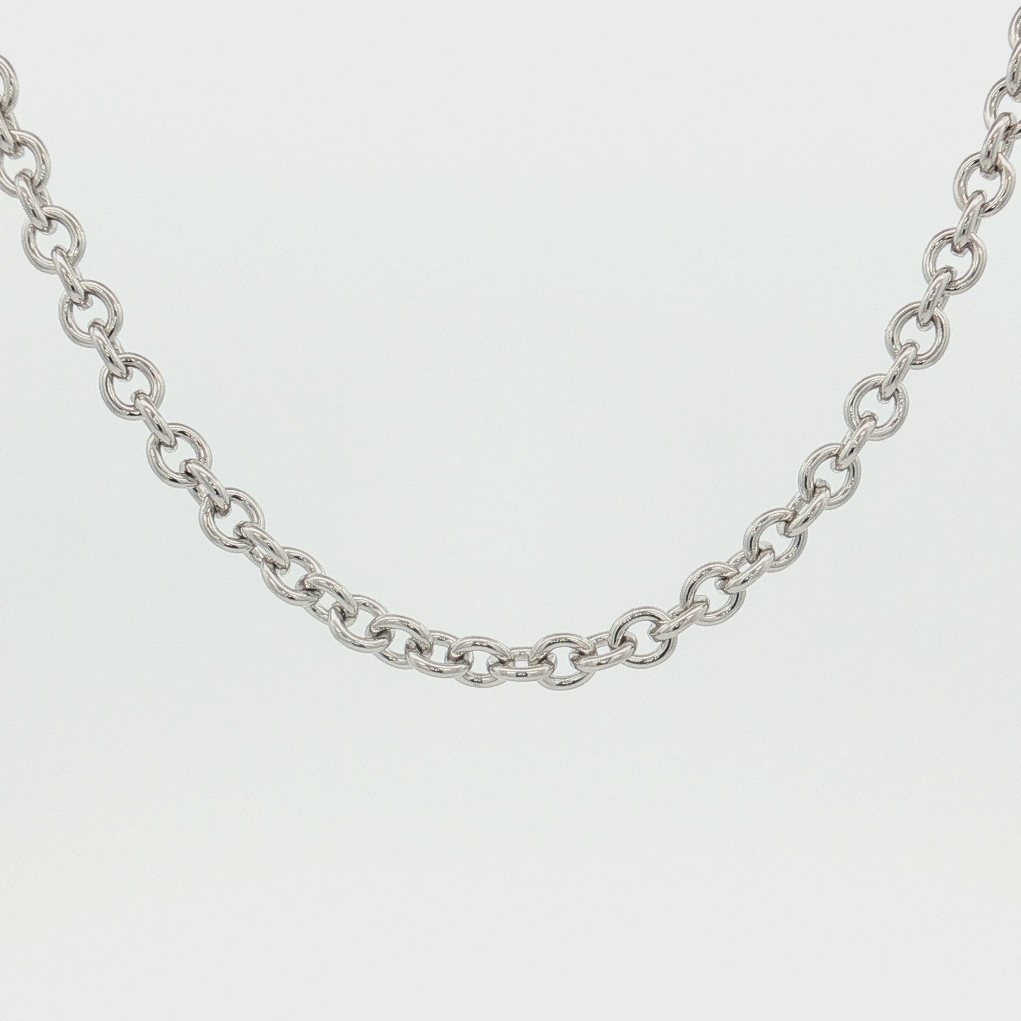 Bright Silver 925 SS Solid 925 Sterling Silver 3.3mm Cable Chain 16 inch 18 inch 20 inch video