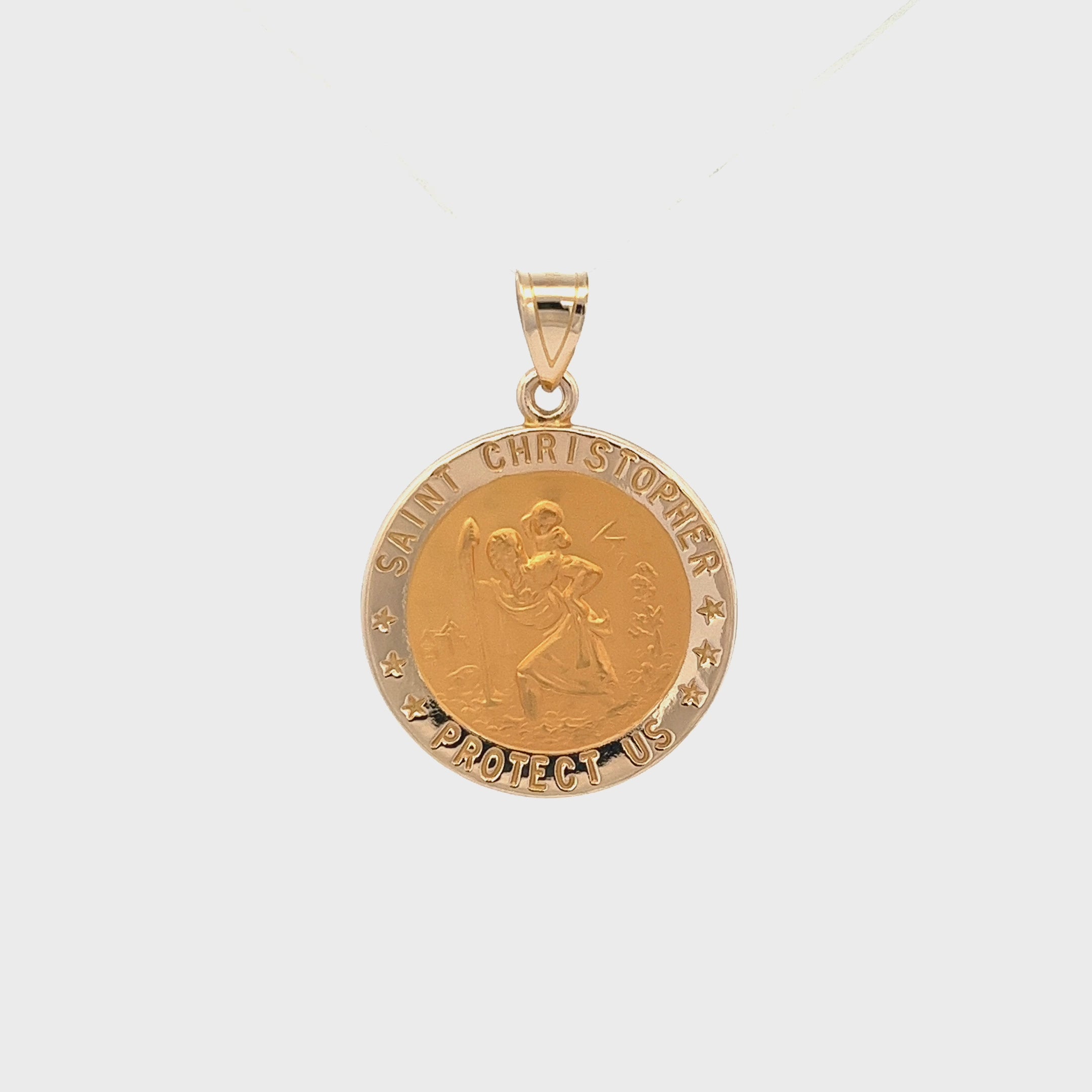 14K Yellow Gold Saint Christopher Medal