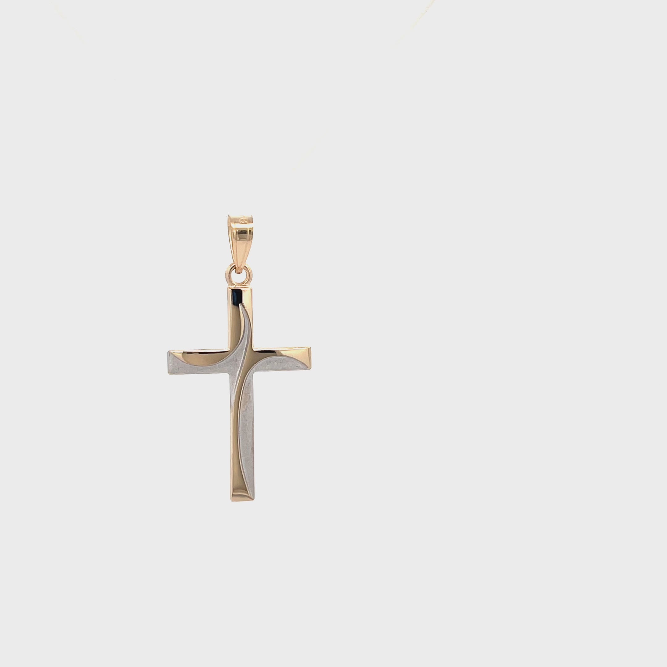 14K Two Tone Gold Cross