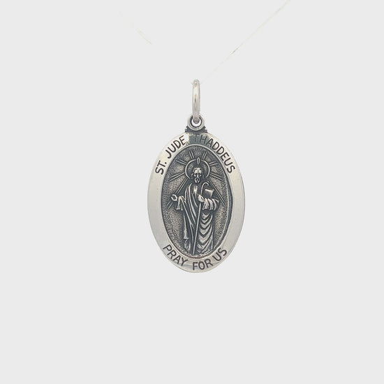 925 Antiqued Silver Saint Jude Medal M S