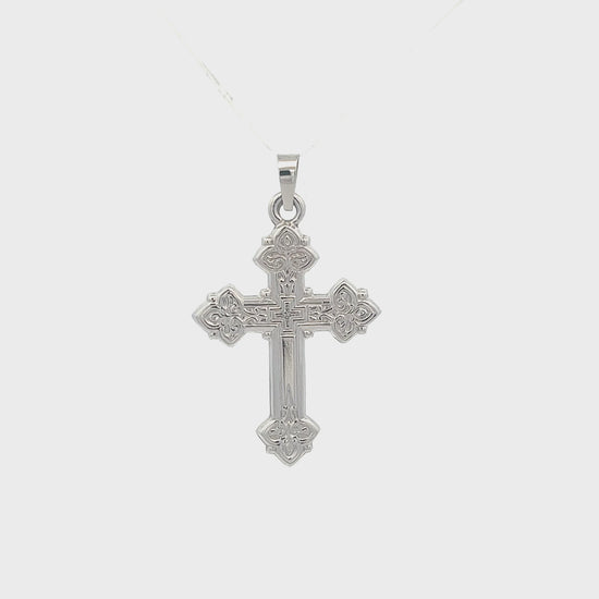 14K White Gold Cross M