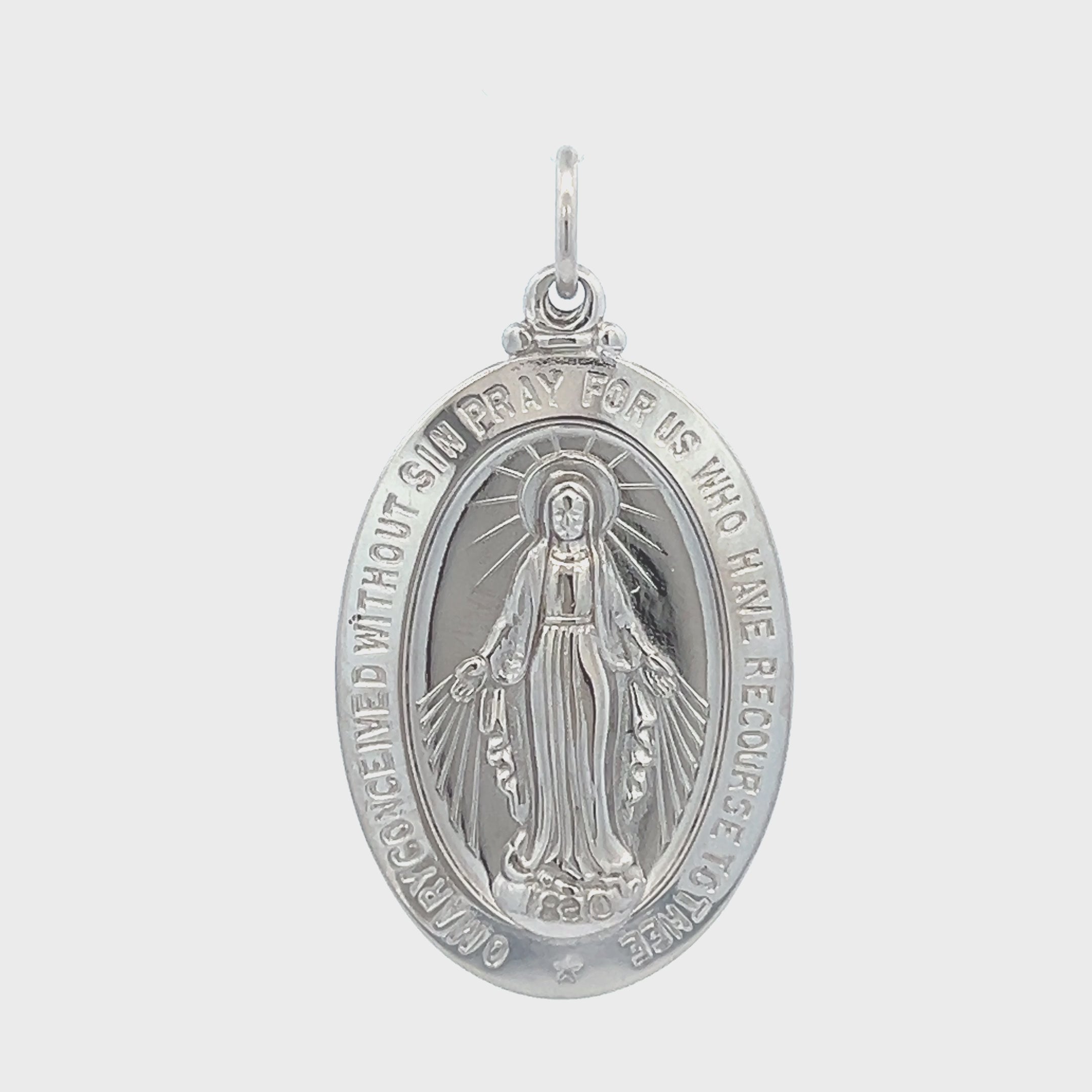 925 Bright Silver Miraculous Medal XL L M S XS