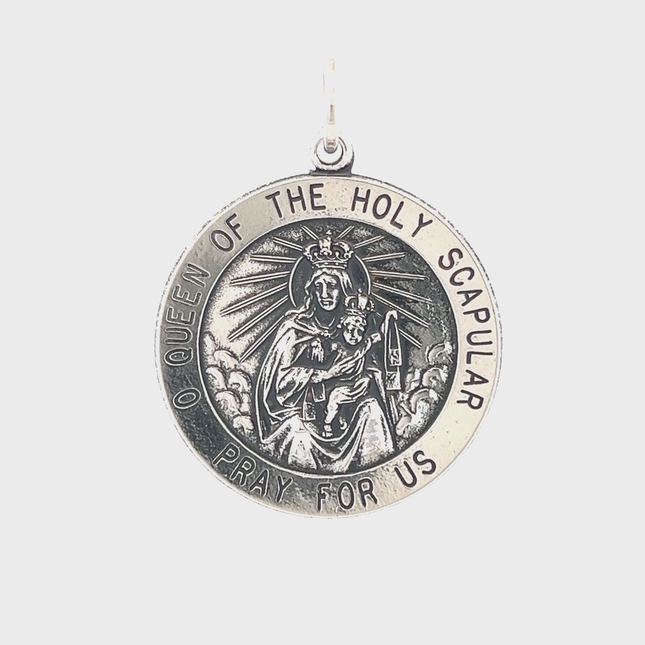 925 Antiqued Silver Holy Scapular Medal XL L M S